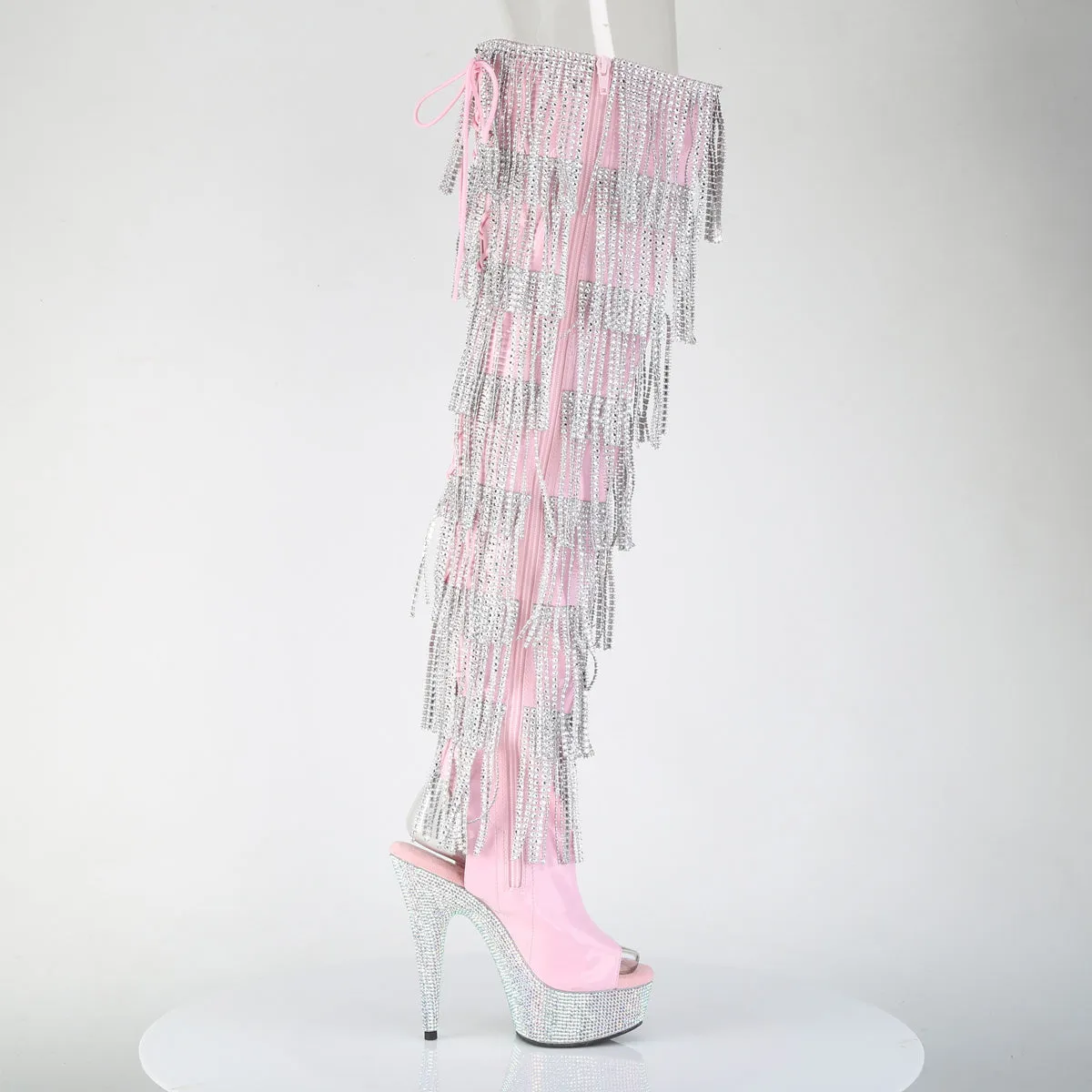 6 Inch Heel BEJEWELED-3017HG-RSF-6 Baby Pink Holo