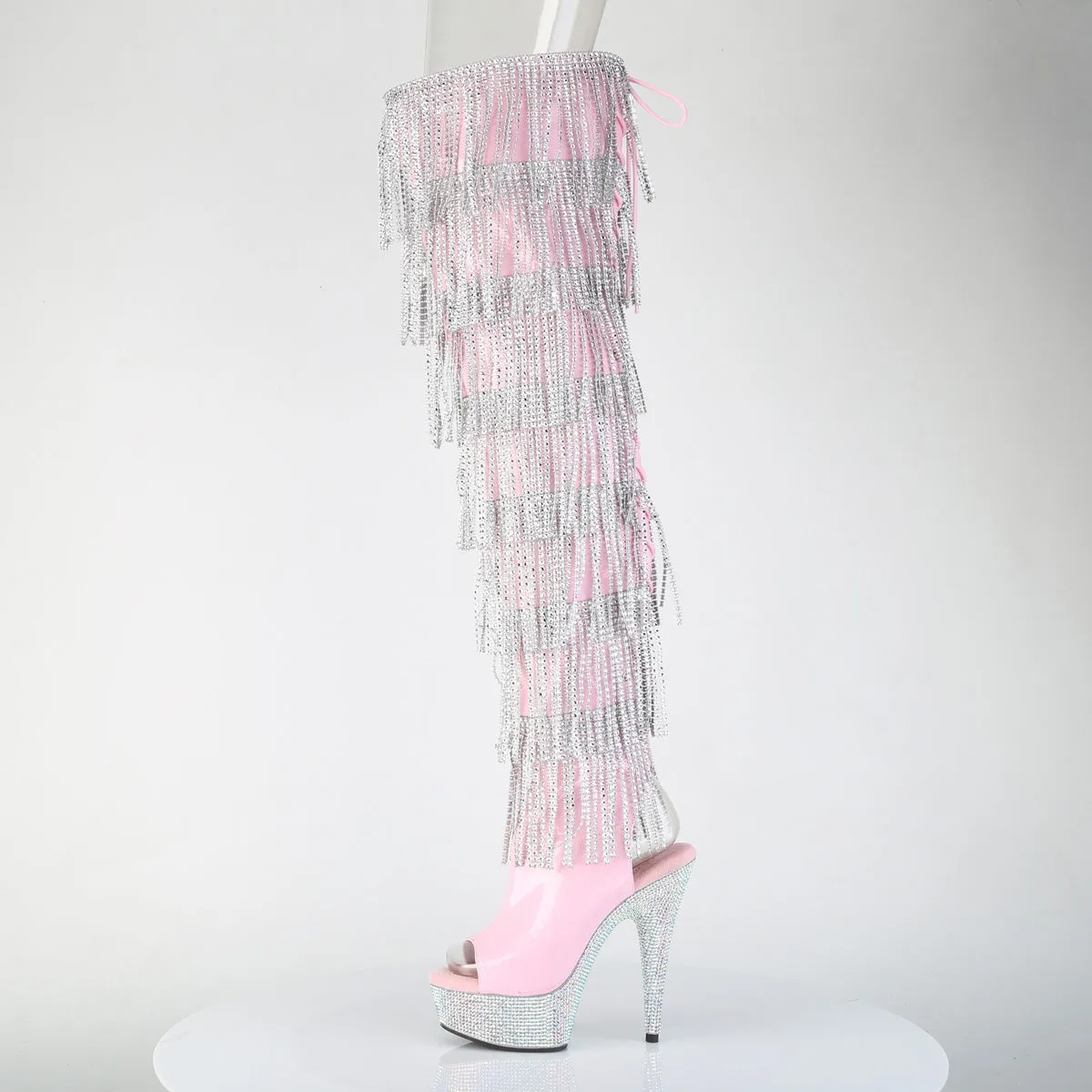 6 Inch Heel BEJEWELED-3017HG-RSF-6 Baby Pink Holo