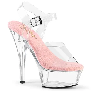 6 Inch Heel KISS-208 Clear Baby Pink Insole