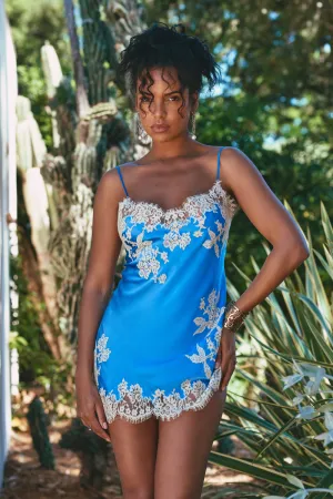 Apolline Silk Mini Nightie in Blue