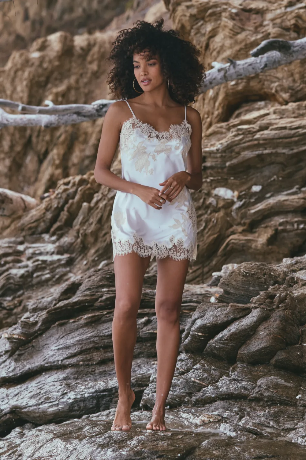 Apolline Silk Mini Nightie in Natural