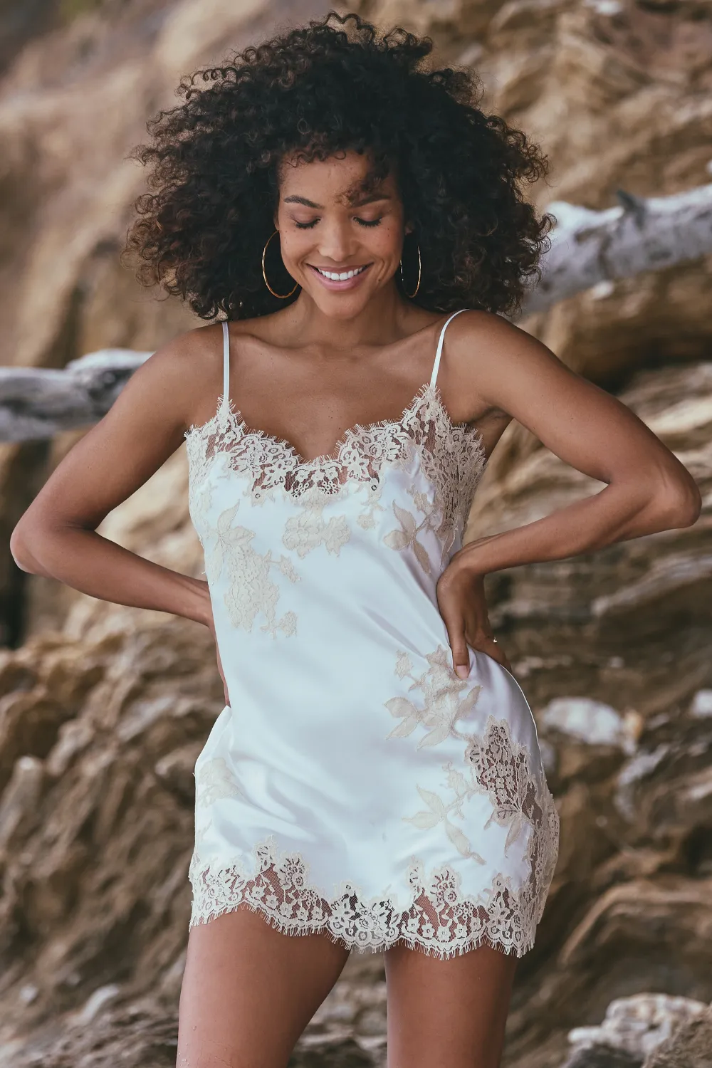 Apolline Silk Mini Nightie in Natural