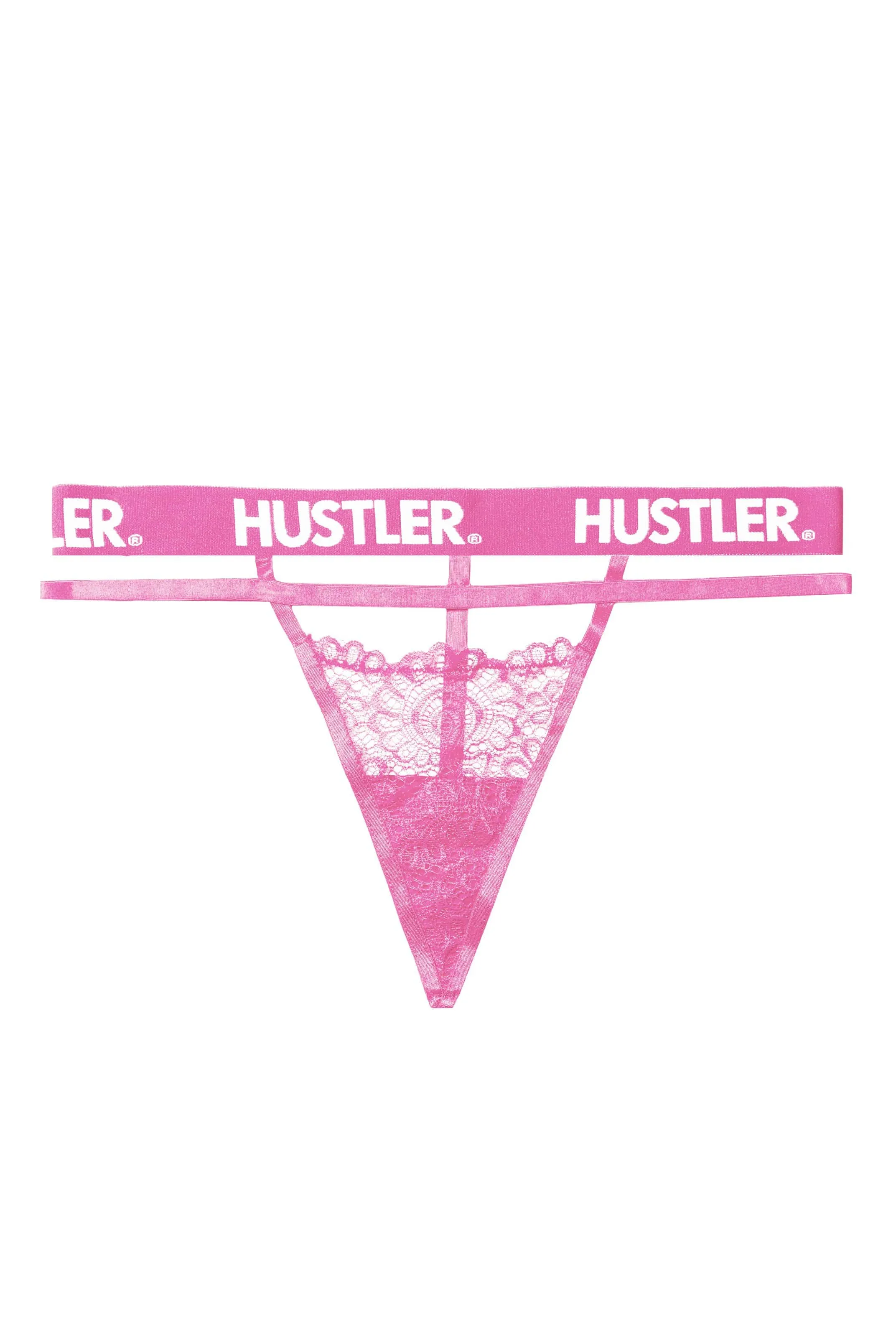 Branded Pink Curve Lace Thong