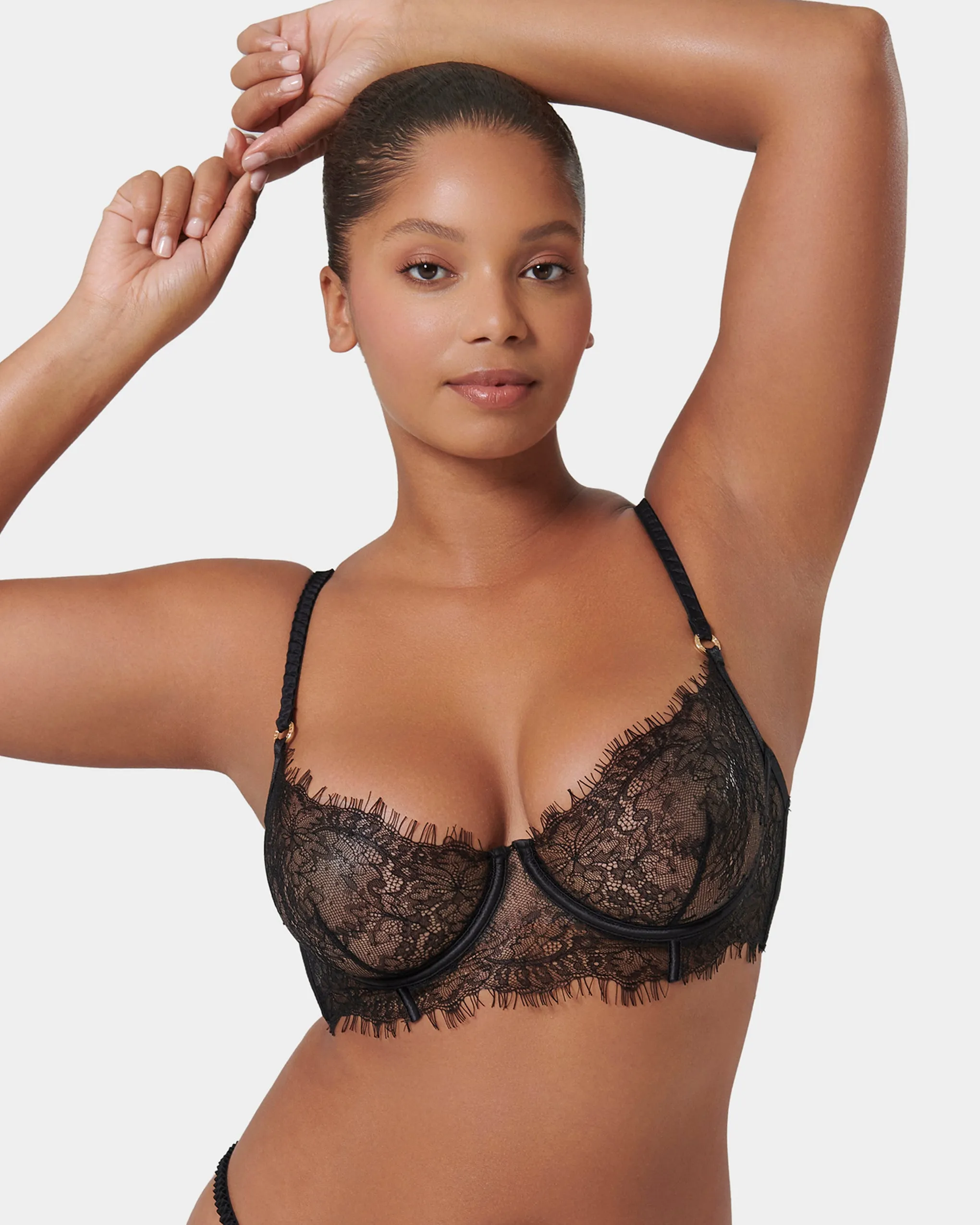 Camelia Embroidered Bra Black