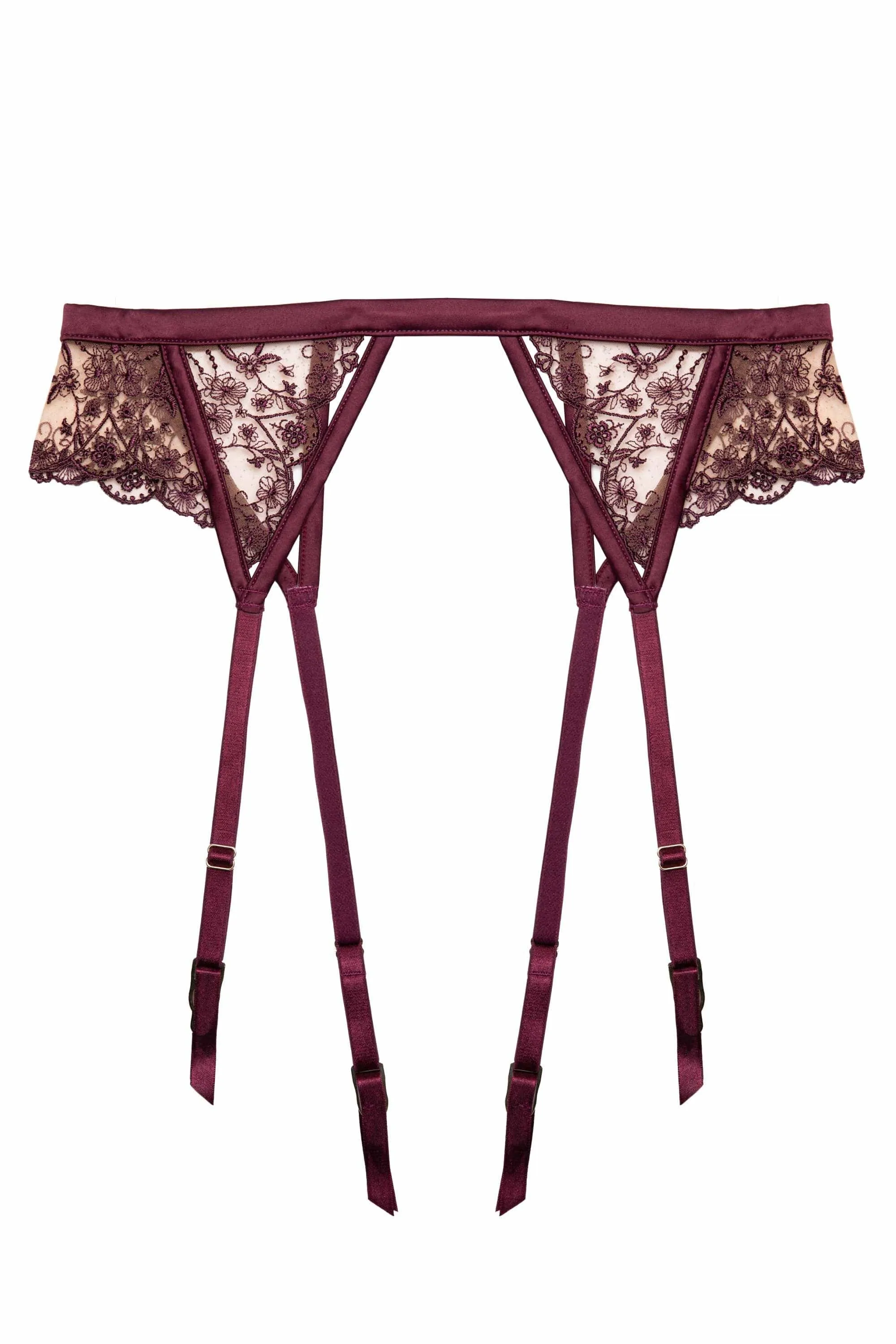 Cassia Wine Custom Embroidery Suspender
