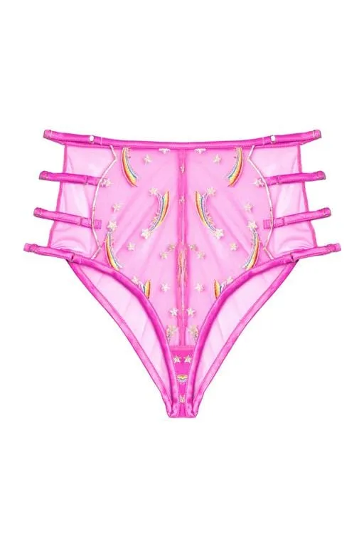 Coccinelle Rainbow Shooting Star Pride Embroidery High Waisted Brief