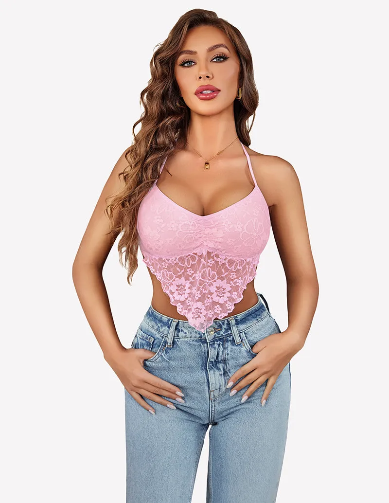 Crop Top Halter V Neck Cami Tank