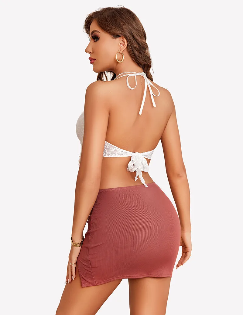 Crop Top Halter V Neck Cami Tank