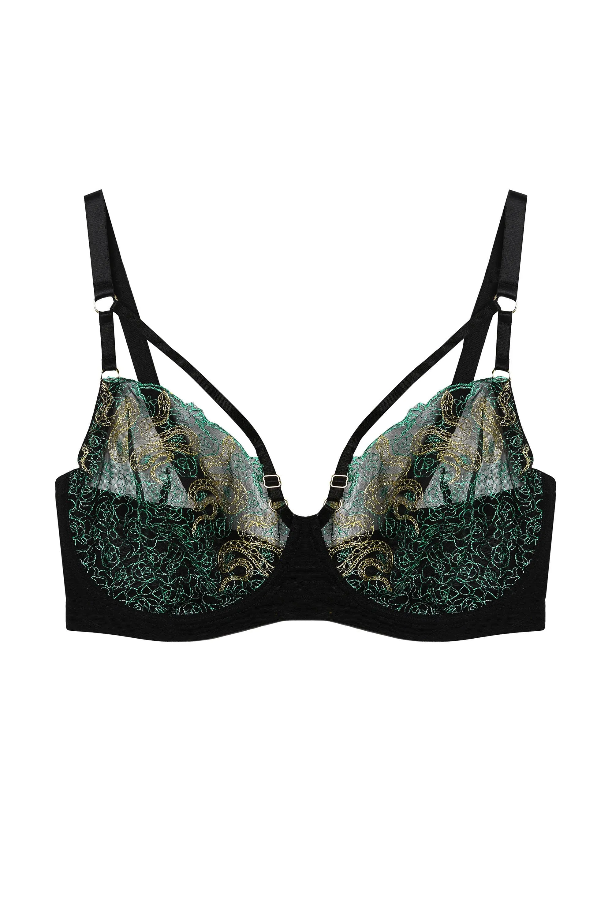 Dakota Green & Gold Snake Bra