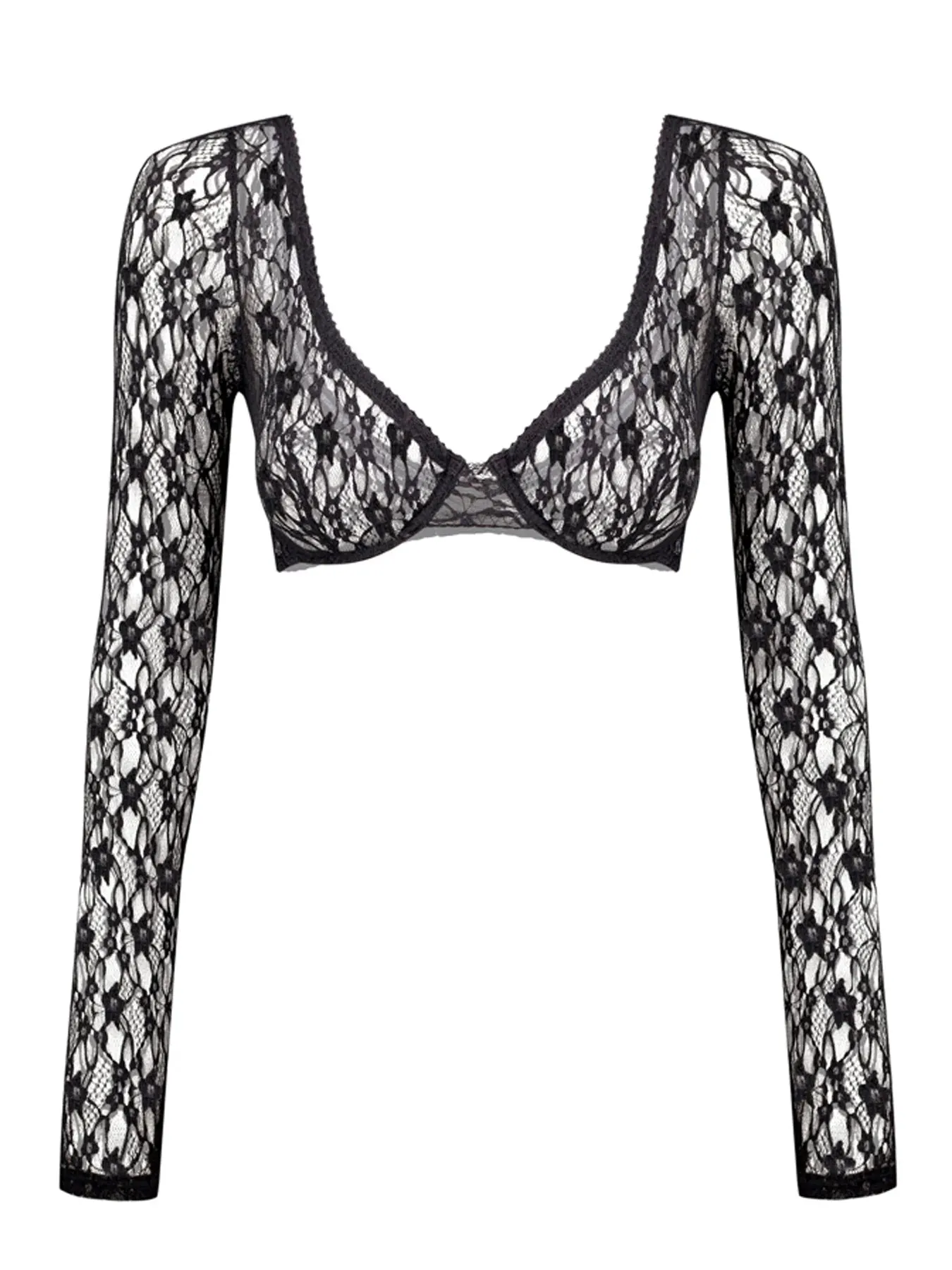 Dark Desire Long Sleeve Bra Top