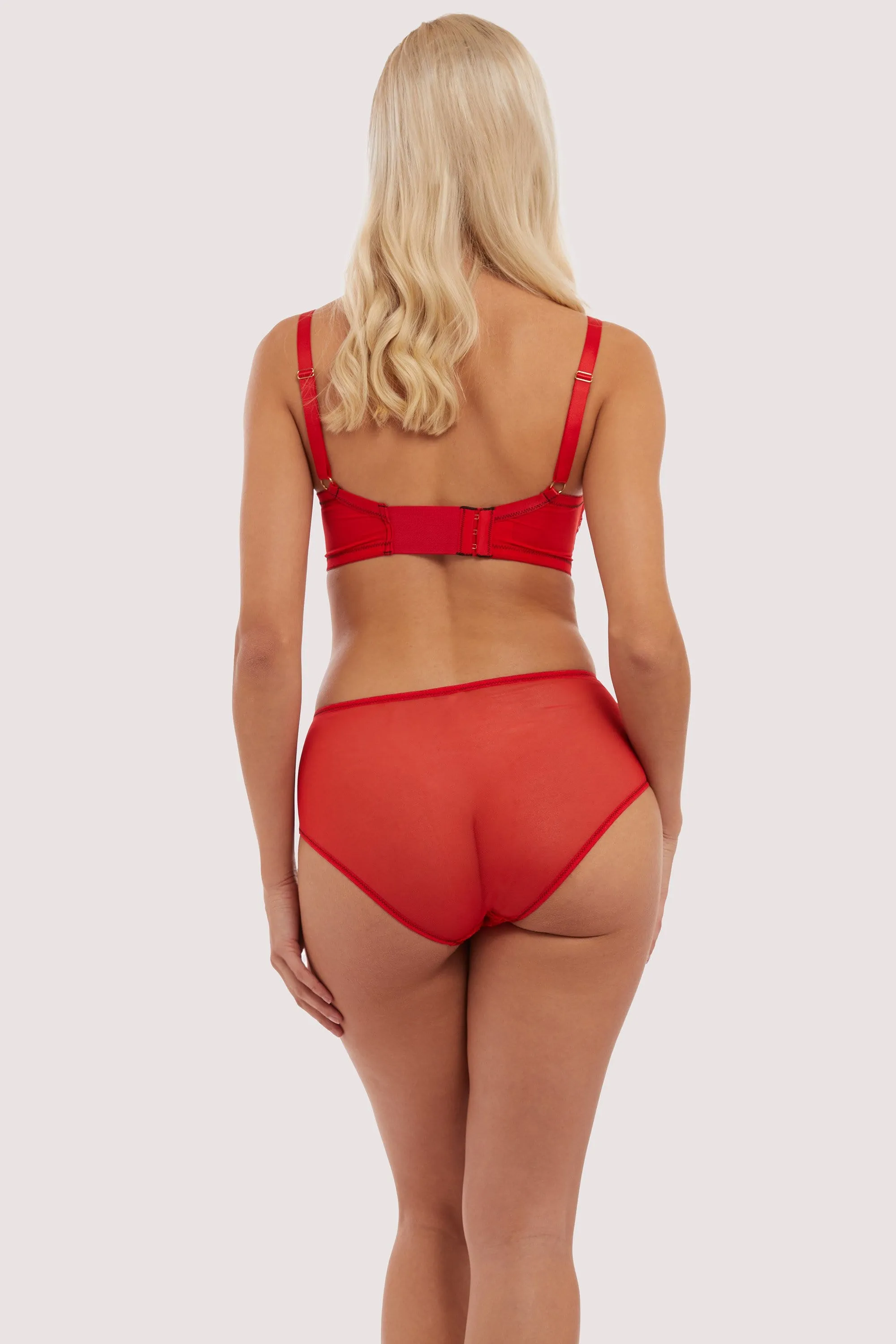 Elsie Spiral Stitch Bullet Bra Red