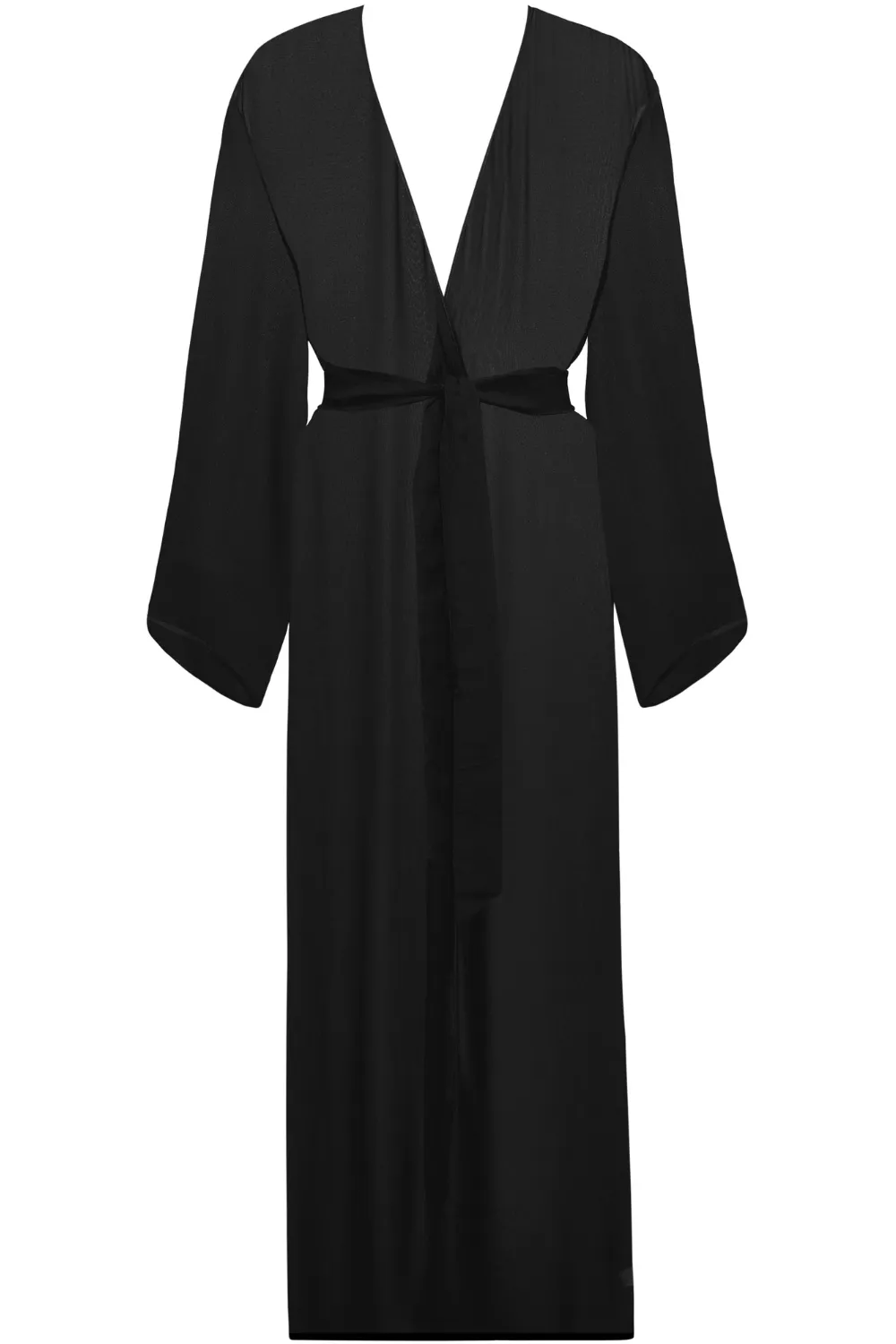 Fever Long Beach Kimono in Black