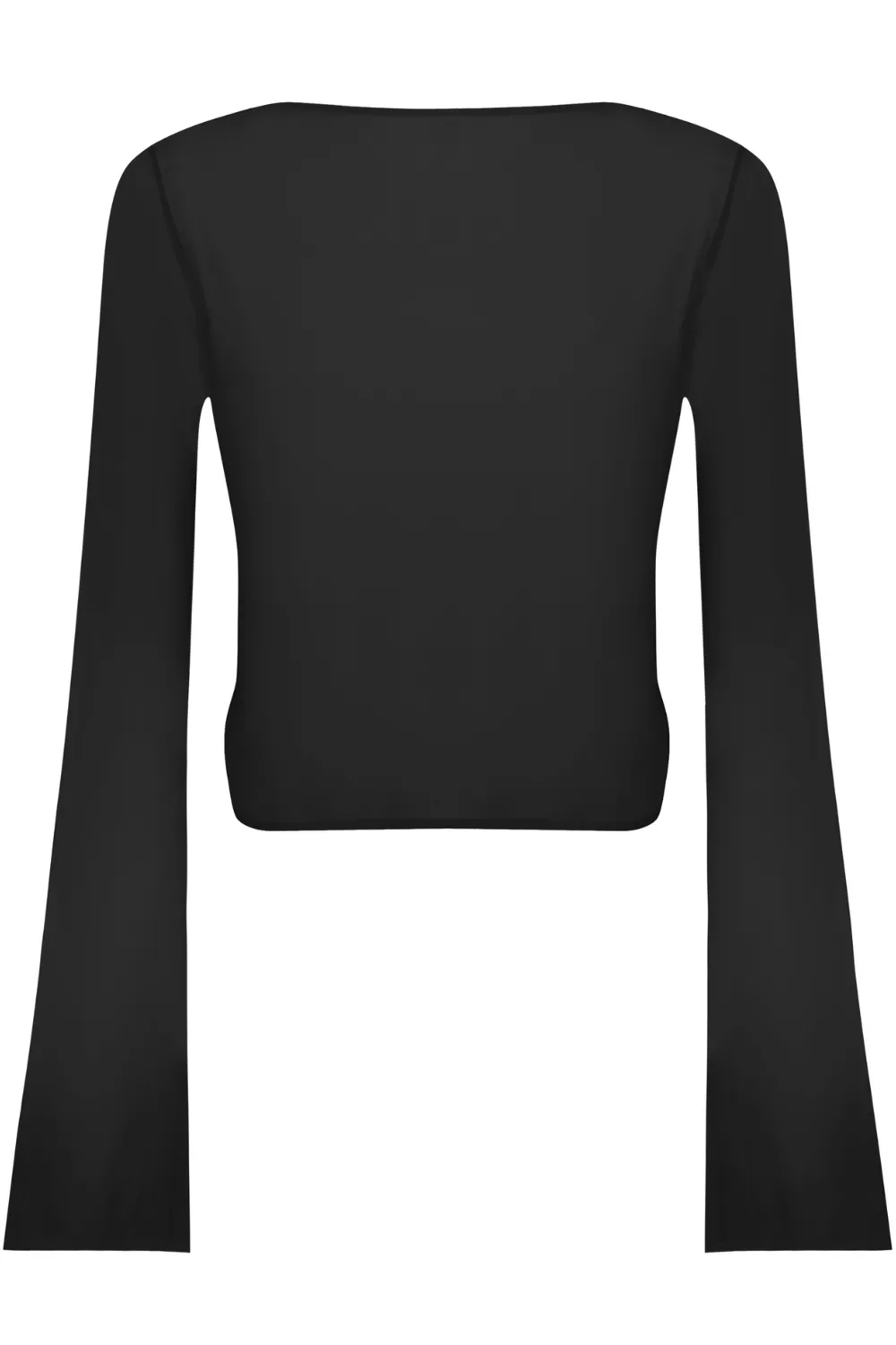 Fever Long Sleeve Wrap Beach Top in Black