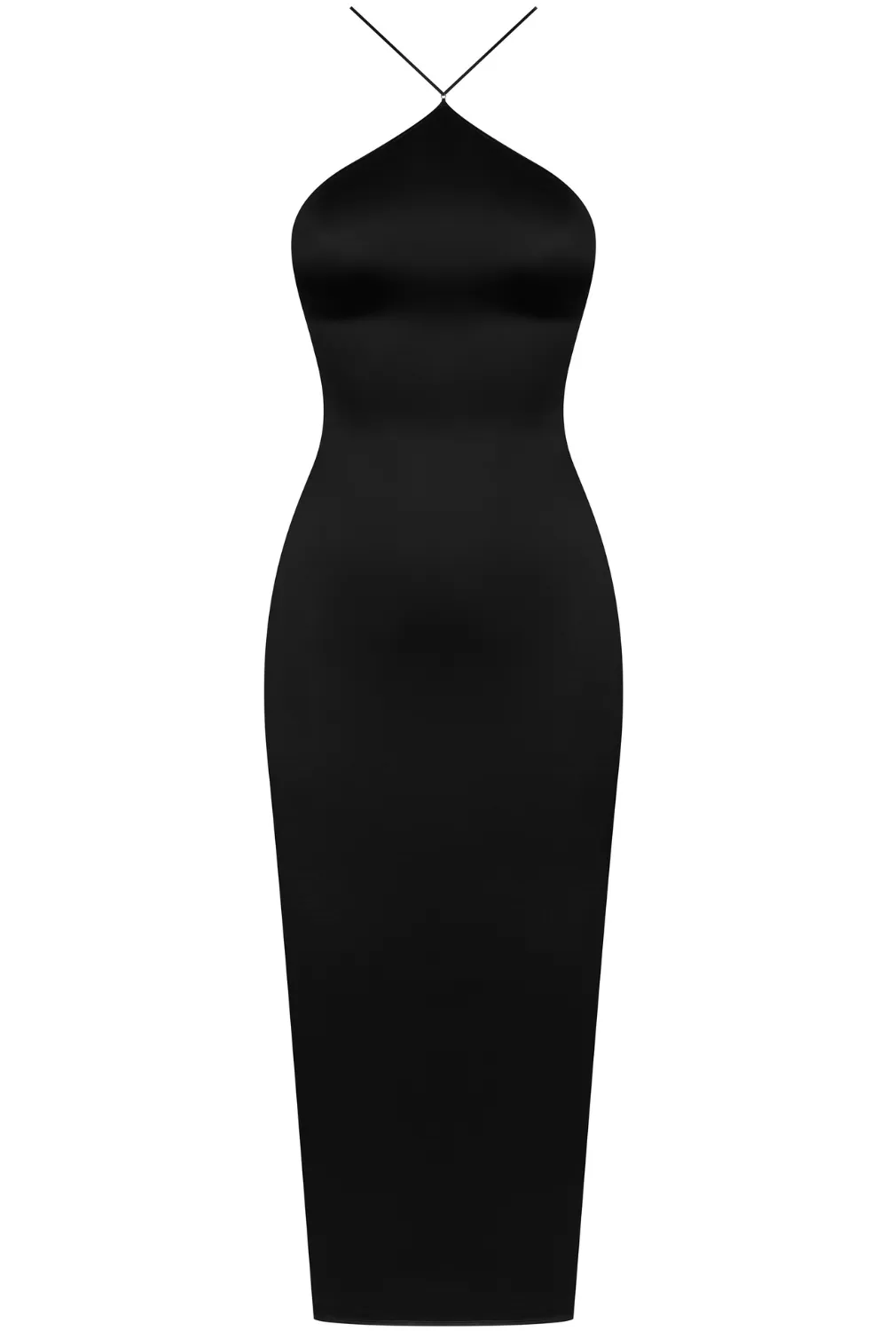 French Kiss Open Back Midi Dress Black