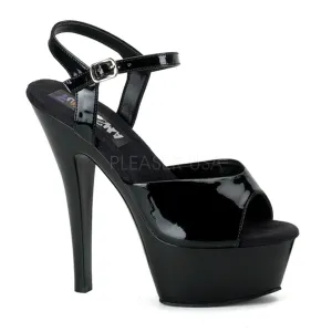 FUNTASMA JULIET-209 Black Pat Sexy Stiletto Heel Sandals