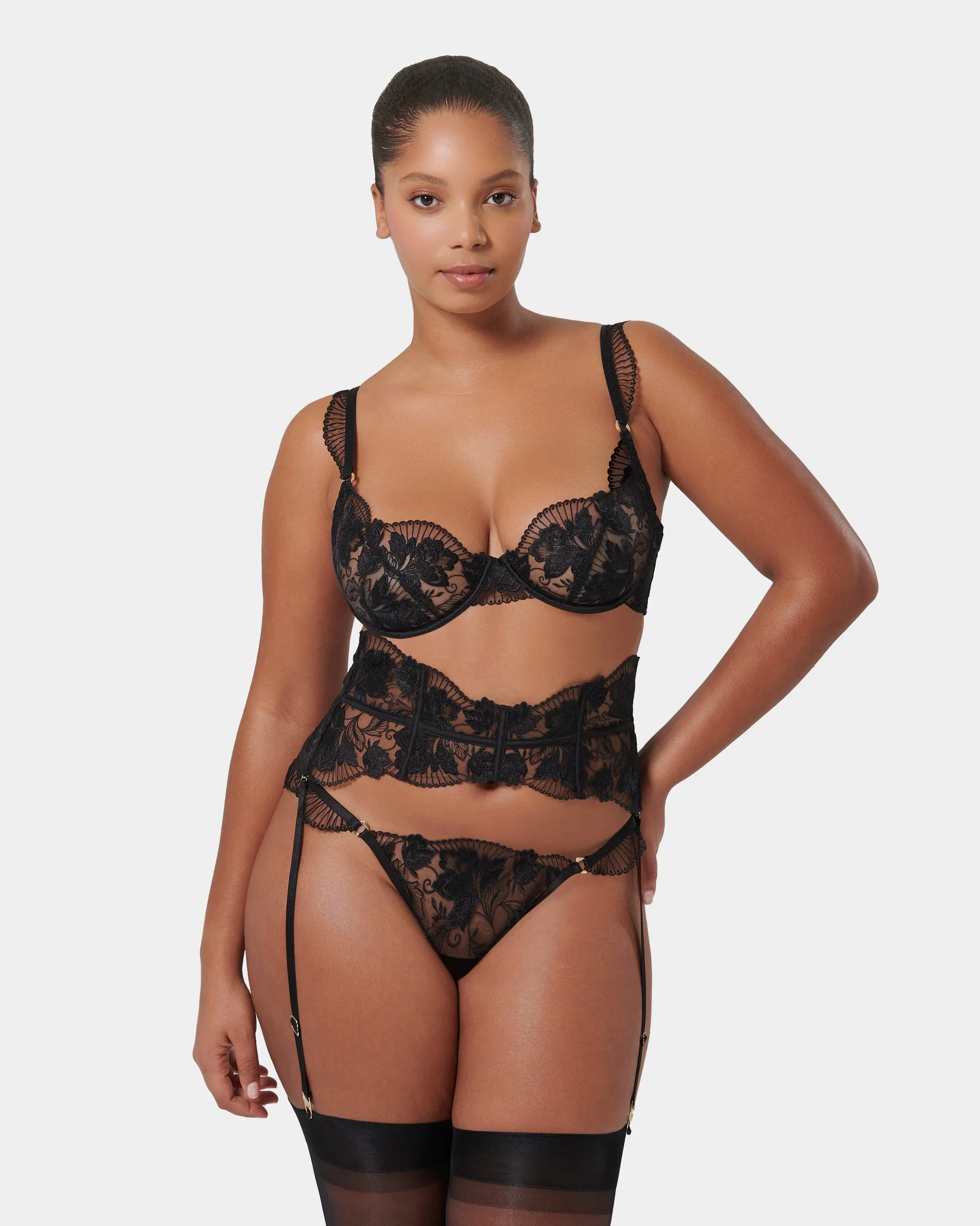 Gabriella Waspie Suspender (with detachable suspenders) Black