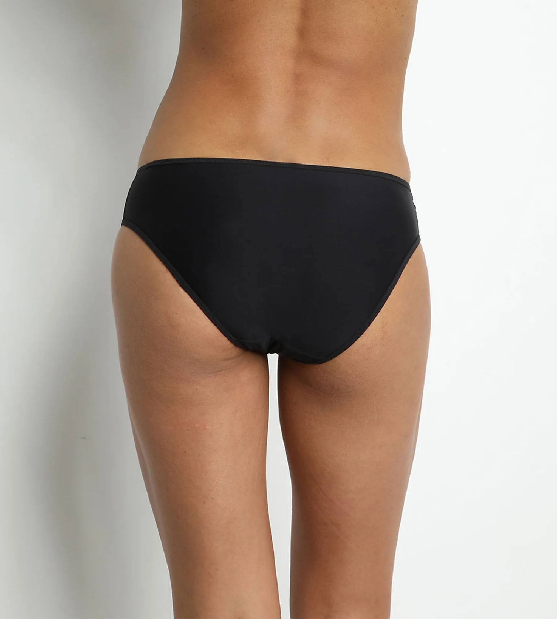 Generous Broderie  black microfiber knickers