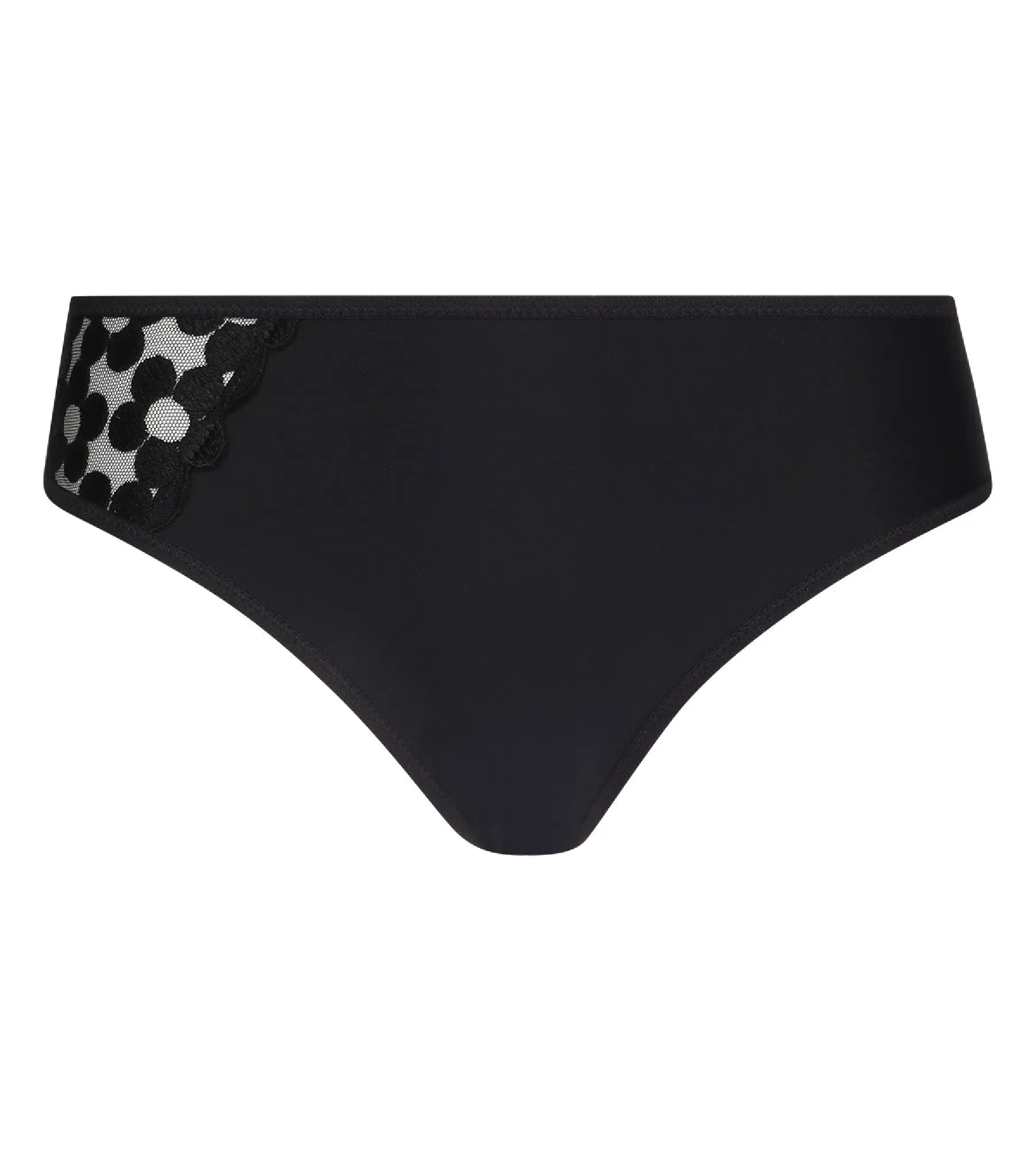 Generous Broderie  black microfiber knickers