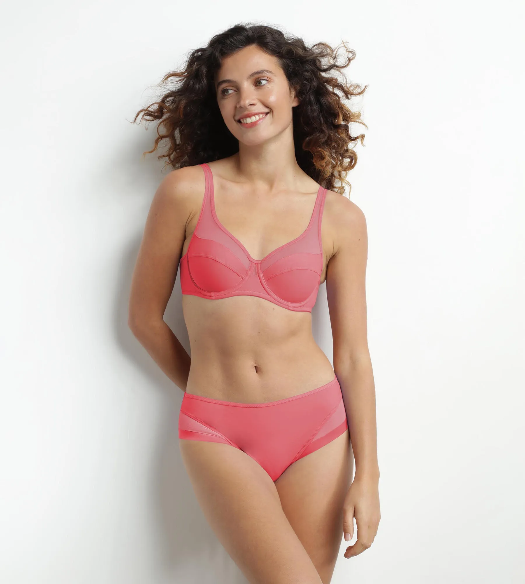 Grenadine microfiber and tulle push-on bra Dim Generous