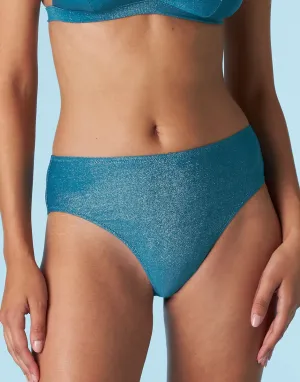 High-waisted brief Plain Lurex in Ottanio microfiber