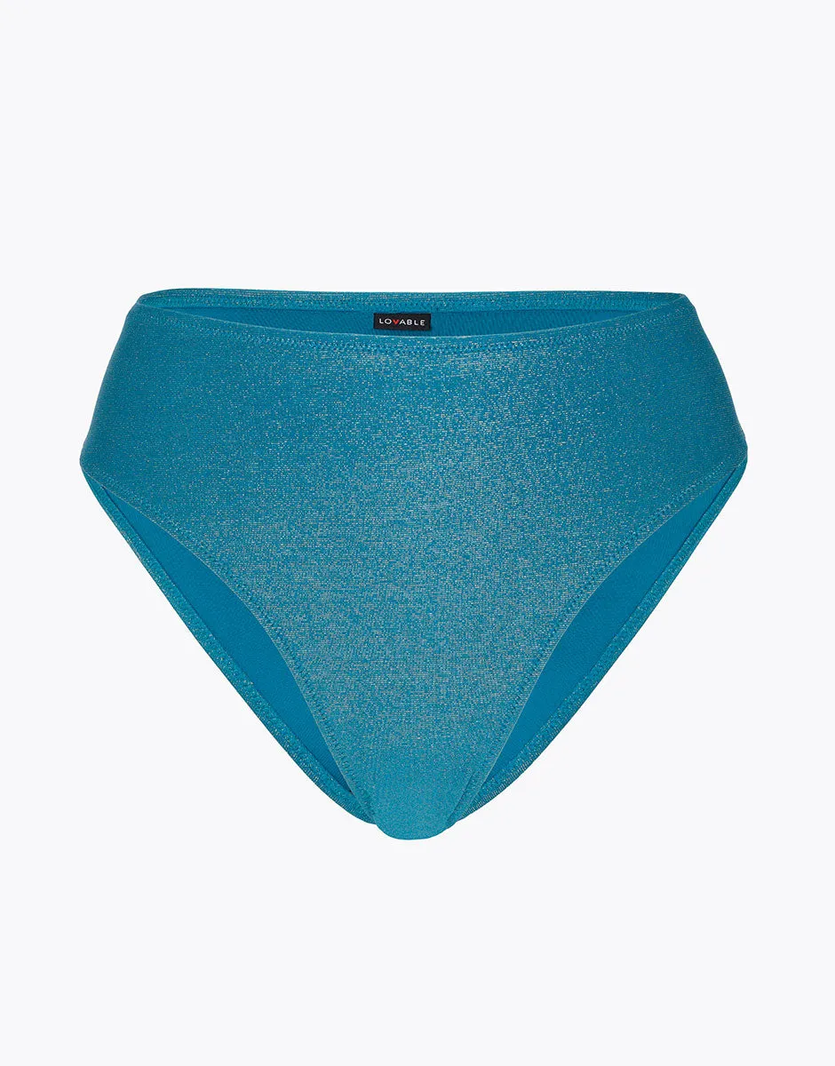 High-waisted brief Plain Lurex in Ottanio microfiber