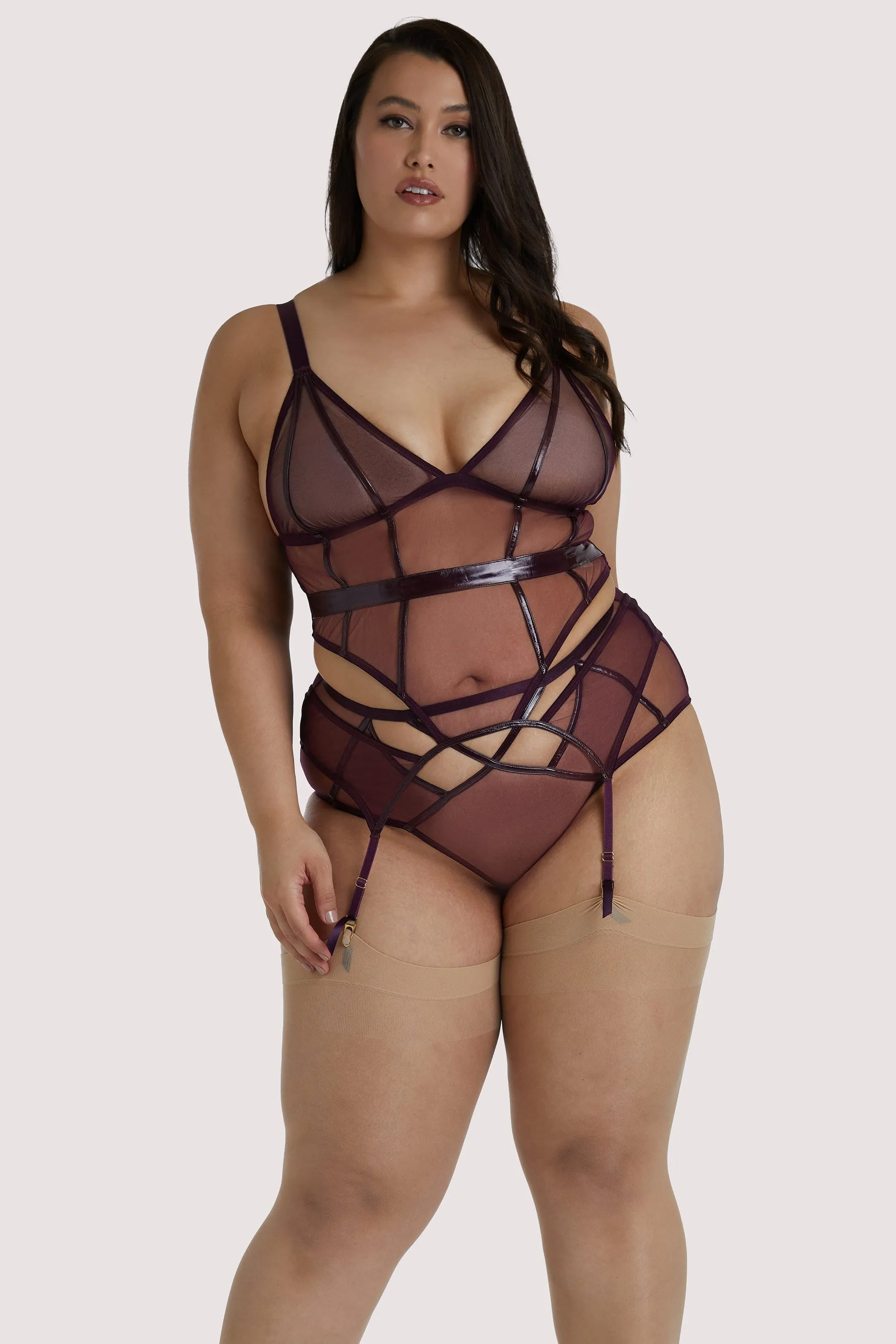 Kelly Wine PVC Soft Cup Curve Basque