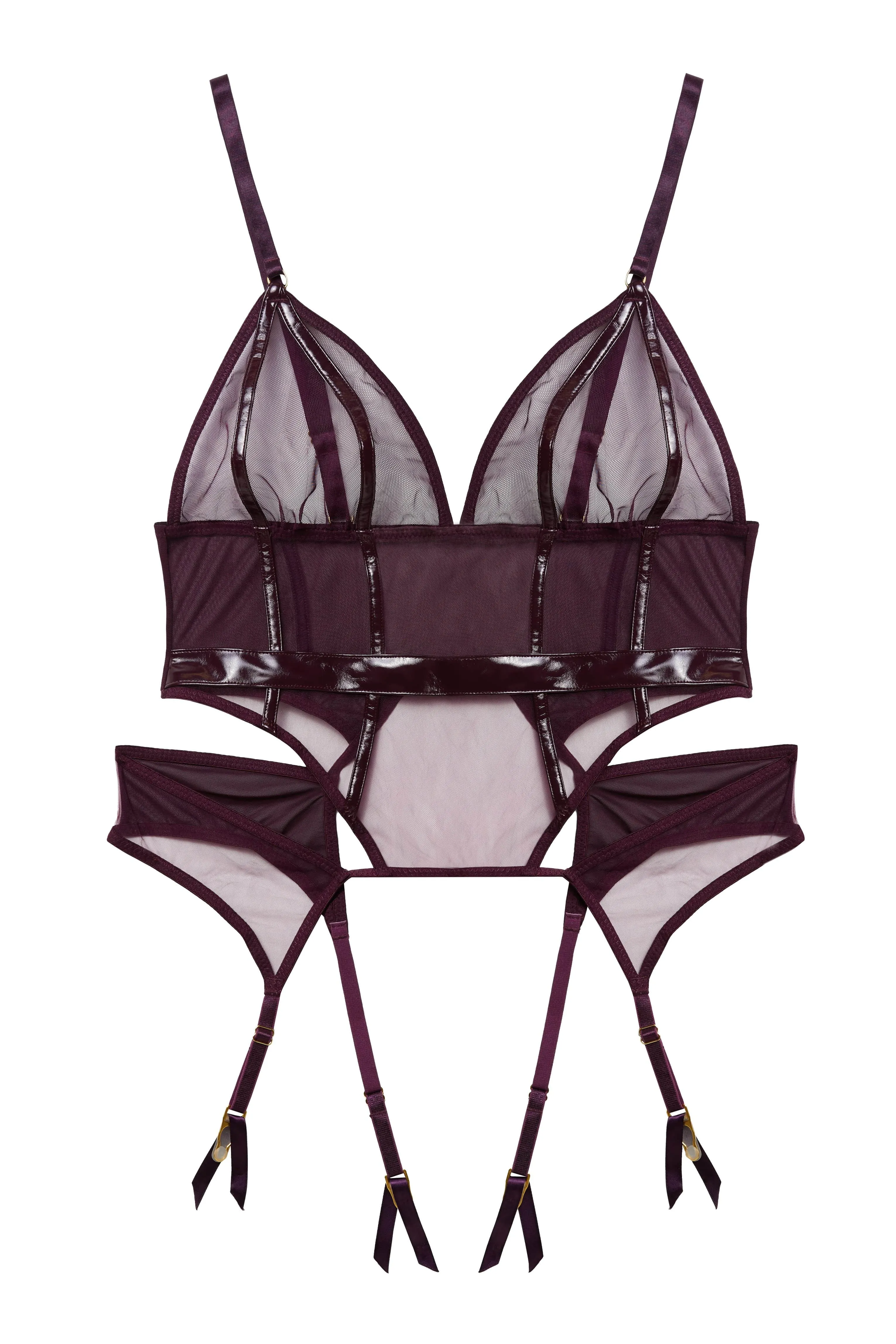 Kelly Wine PVC Soft Cup Curve Basque