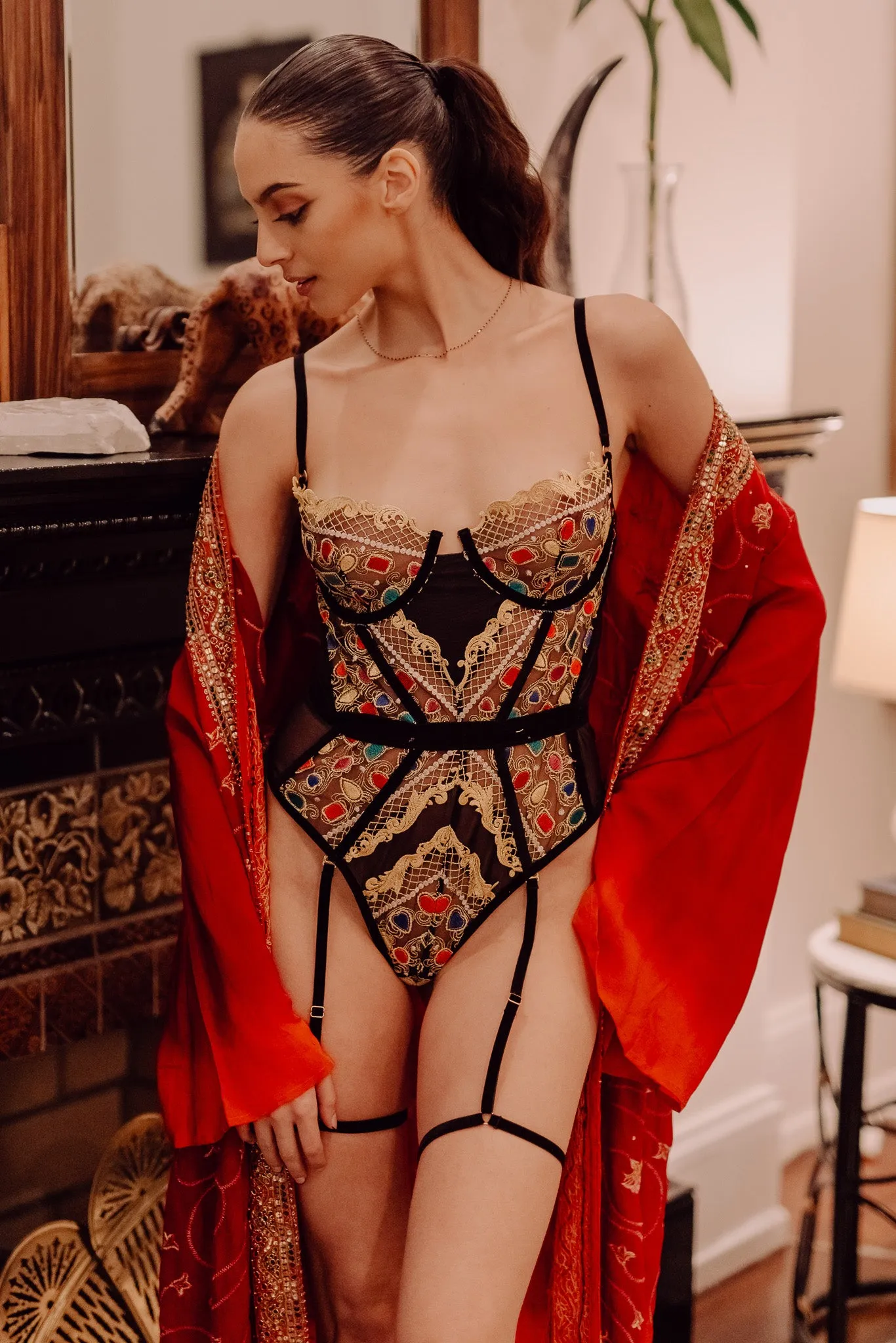 Kilo Brava Jewel Embroidered Underwire Bodysuit