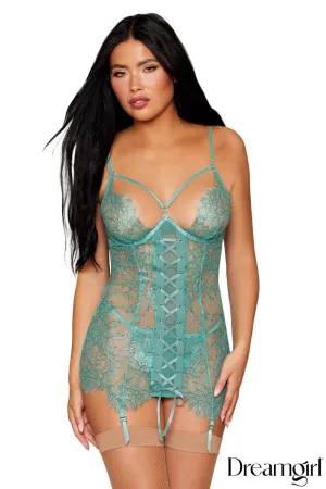 Lace 2Pc. Set Garter Slip