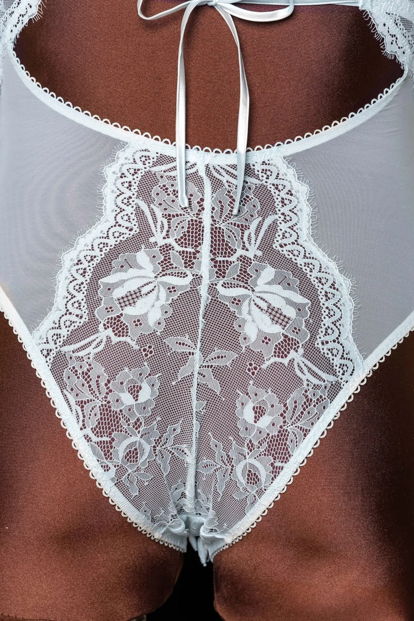 Lace & Mesh Button Teddy - Something Blue