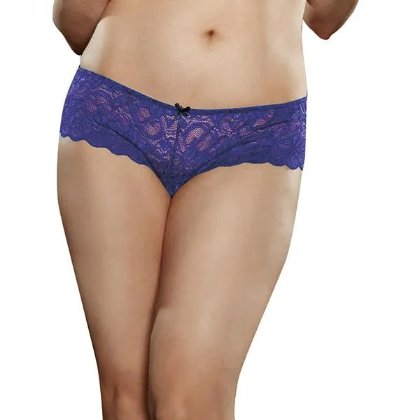 Lace Low-Rise Crotchless Boyshort With Bow