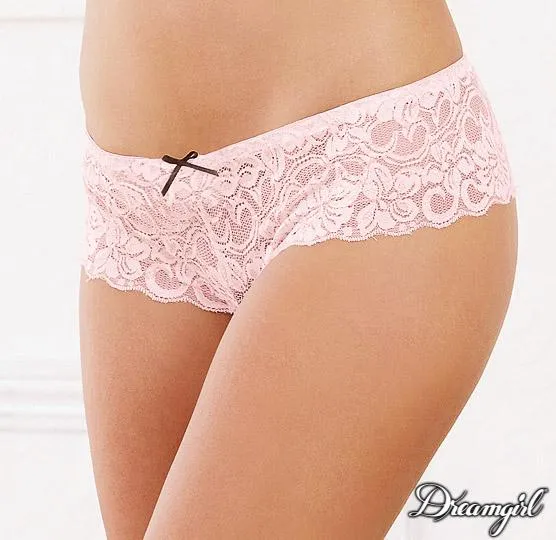 Lace Low-Rise Crotchless Boyshort