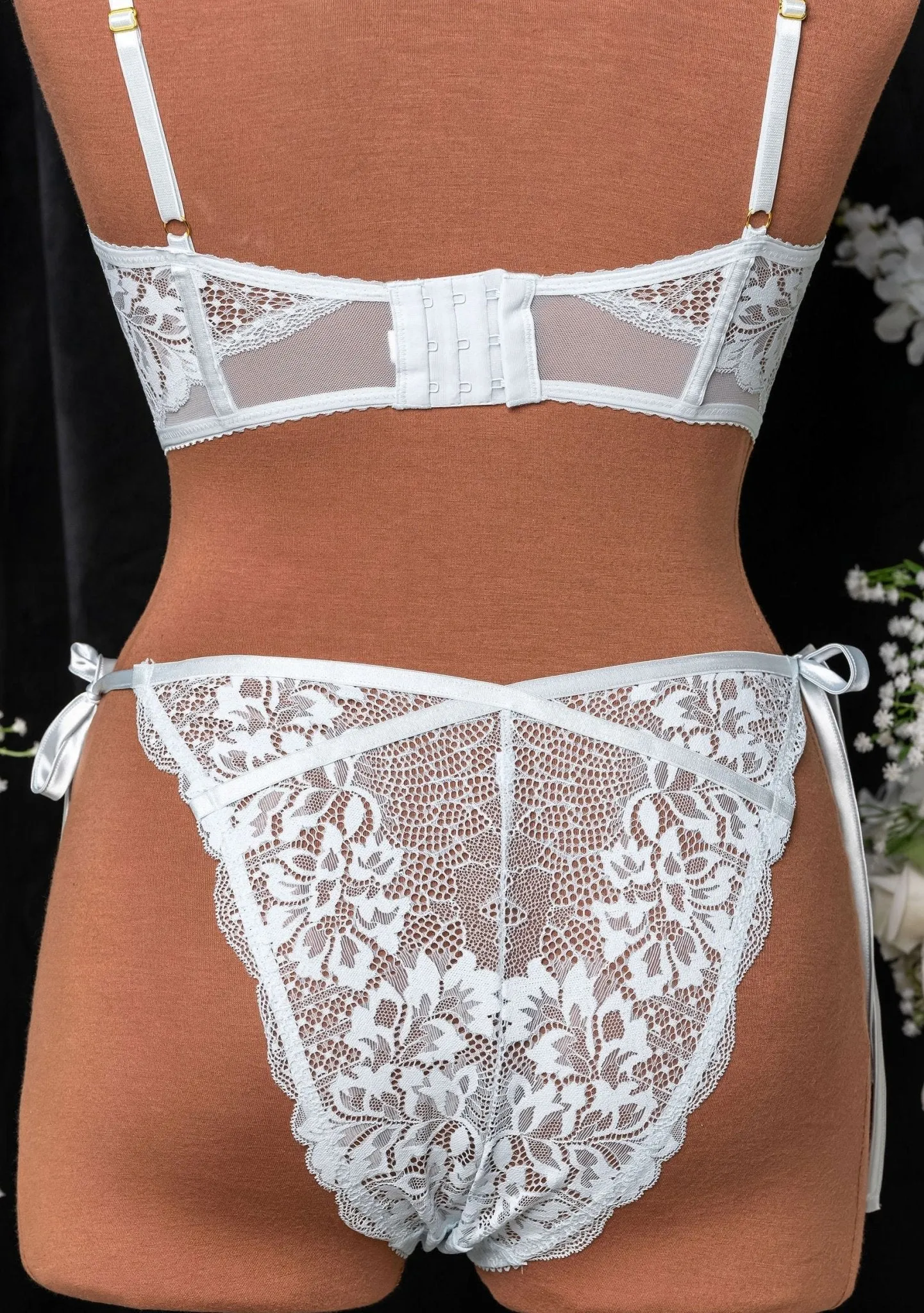 Lacy Side Tie Panty - Something Blue