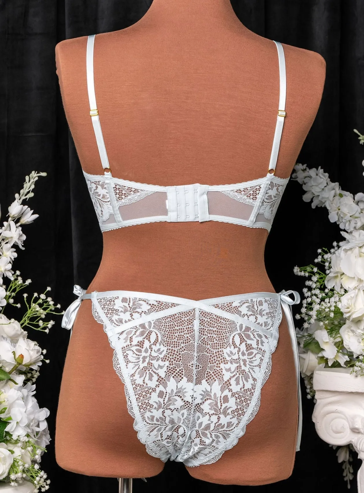 Lacy Side Tie Panty - Something Blue