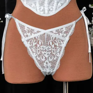Lacy Side Tie Panty - Something Blue