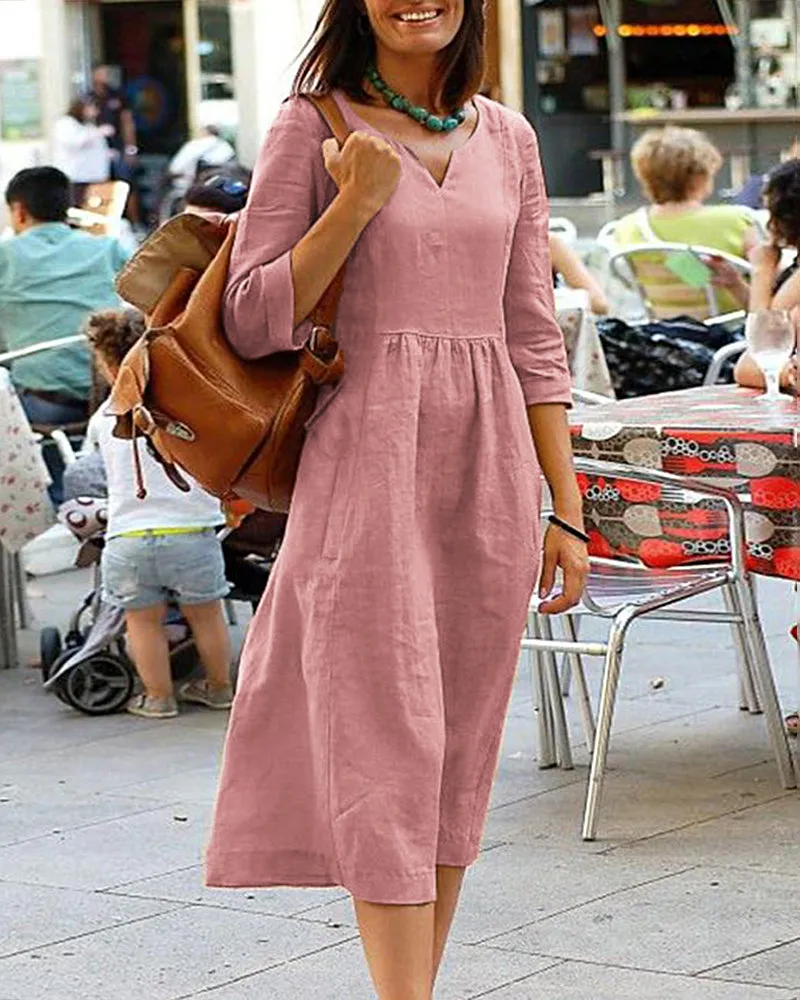 Loose Cotton Linen Beach Dresses