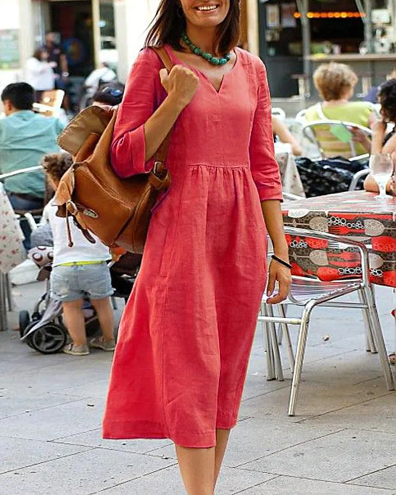 Loose Cotton Linen Beach Dresses