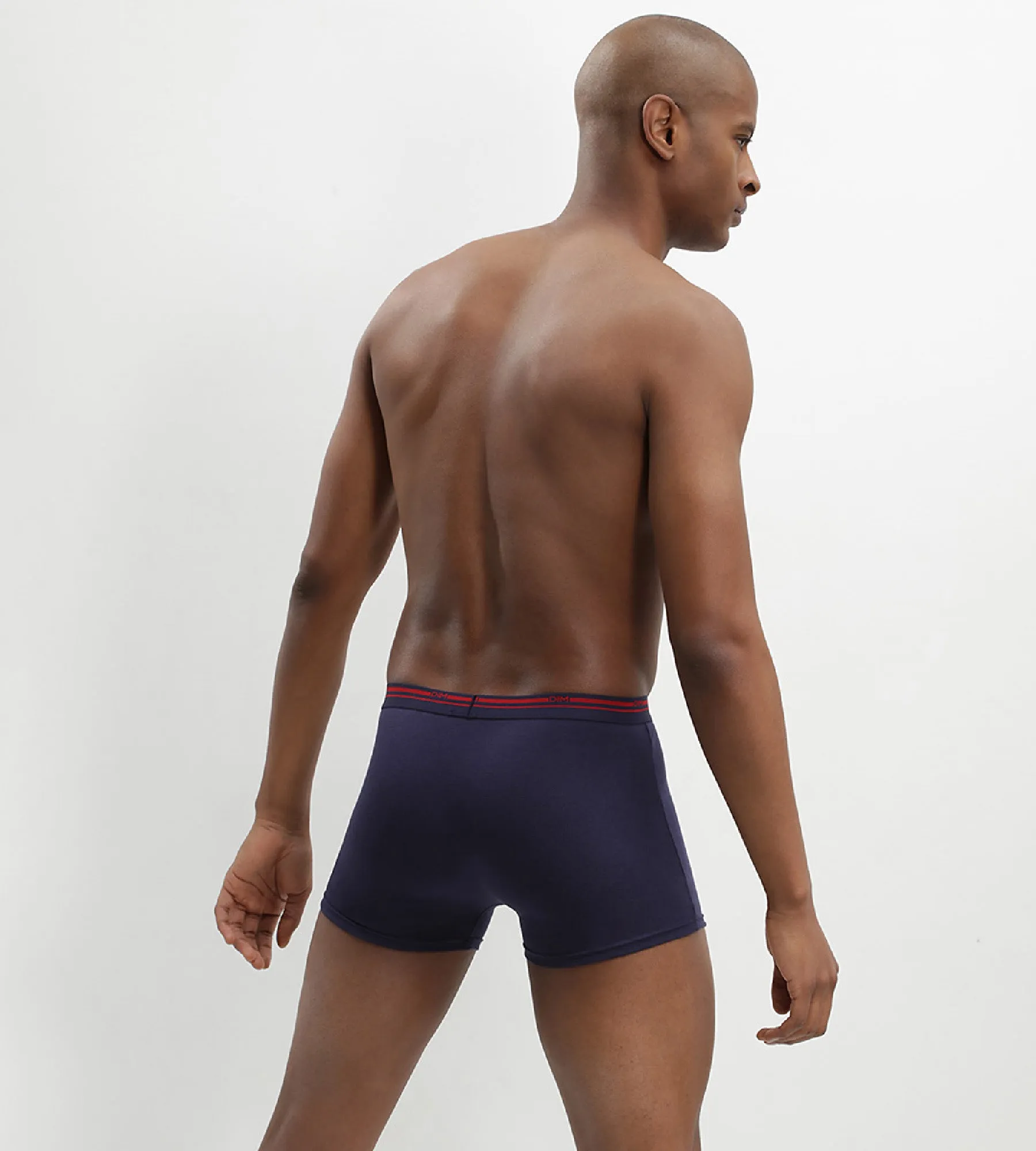 Lot de 3 boxers coton stretch Bleu Denim et Rouge Lave Daily Colors
