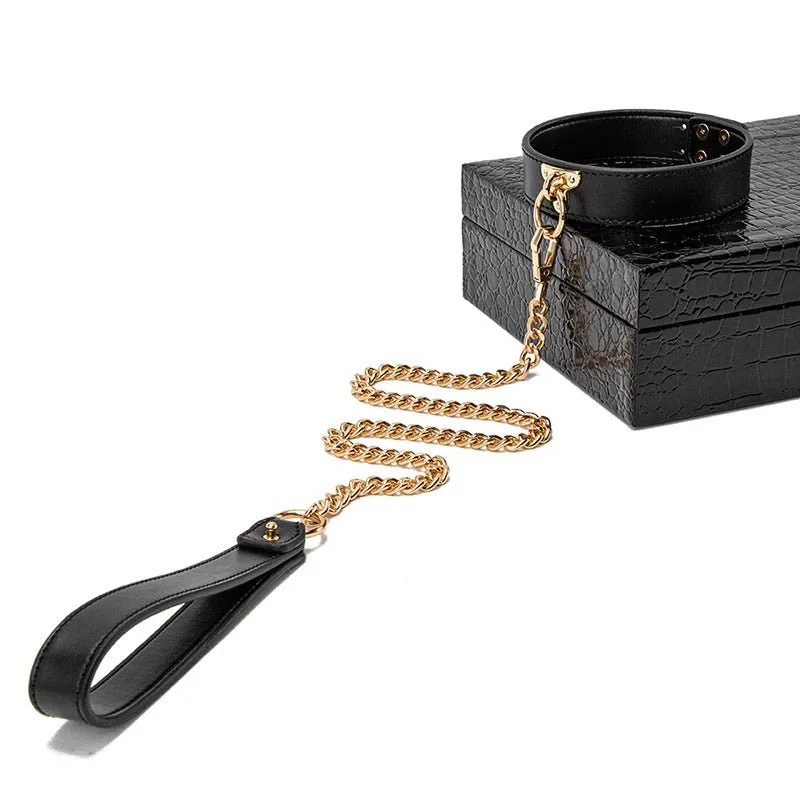Luxury Black & Gold BDSM Fantasy Kit – 9 -Piece Set