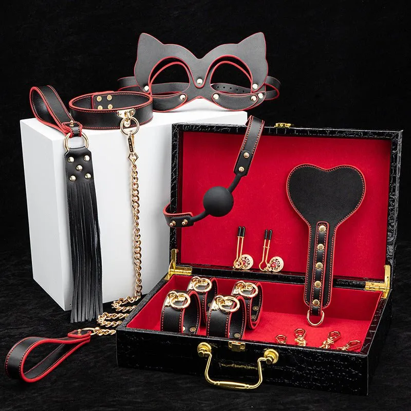 Luxury Black & Gold BDSM Fantasy Kit – 9 -Piece Set