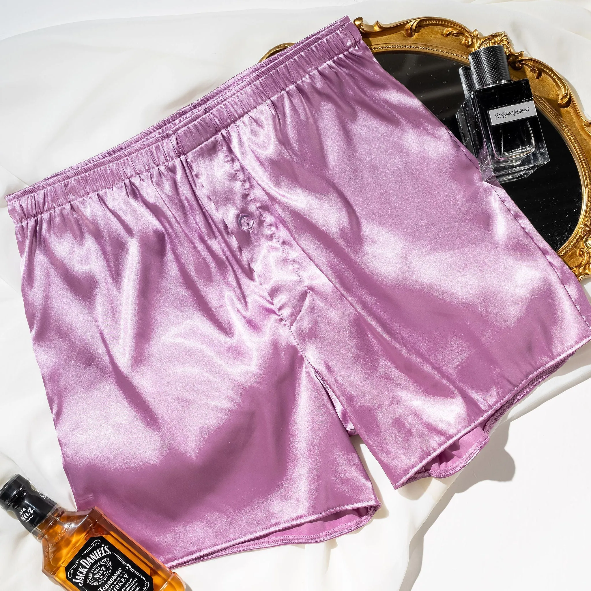 Men's Satin Boxer - Lilac