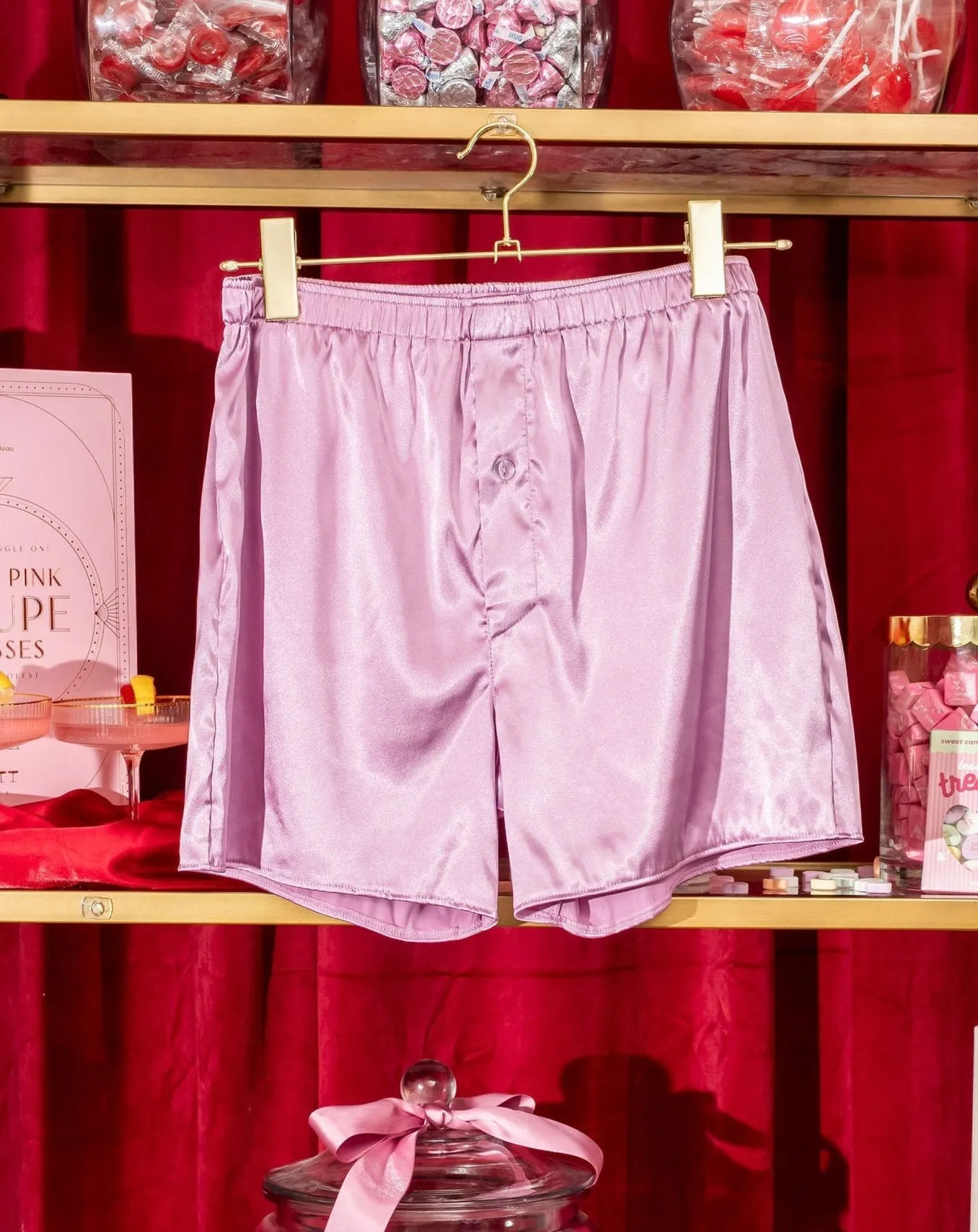Men's Satin Boxer - Lilac