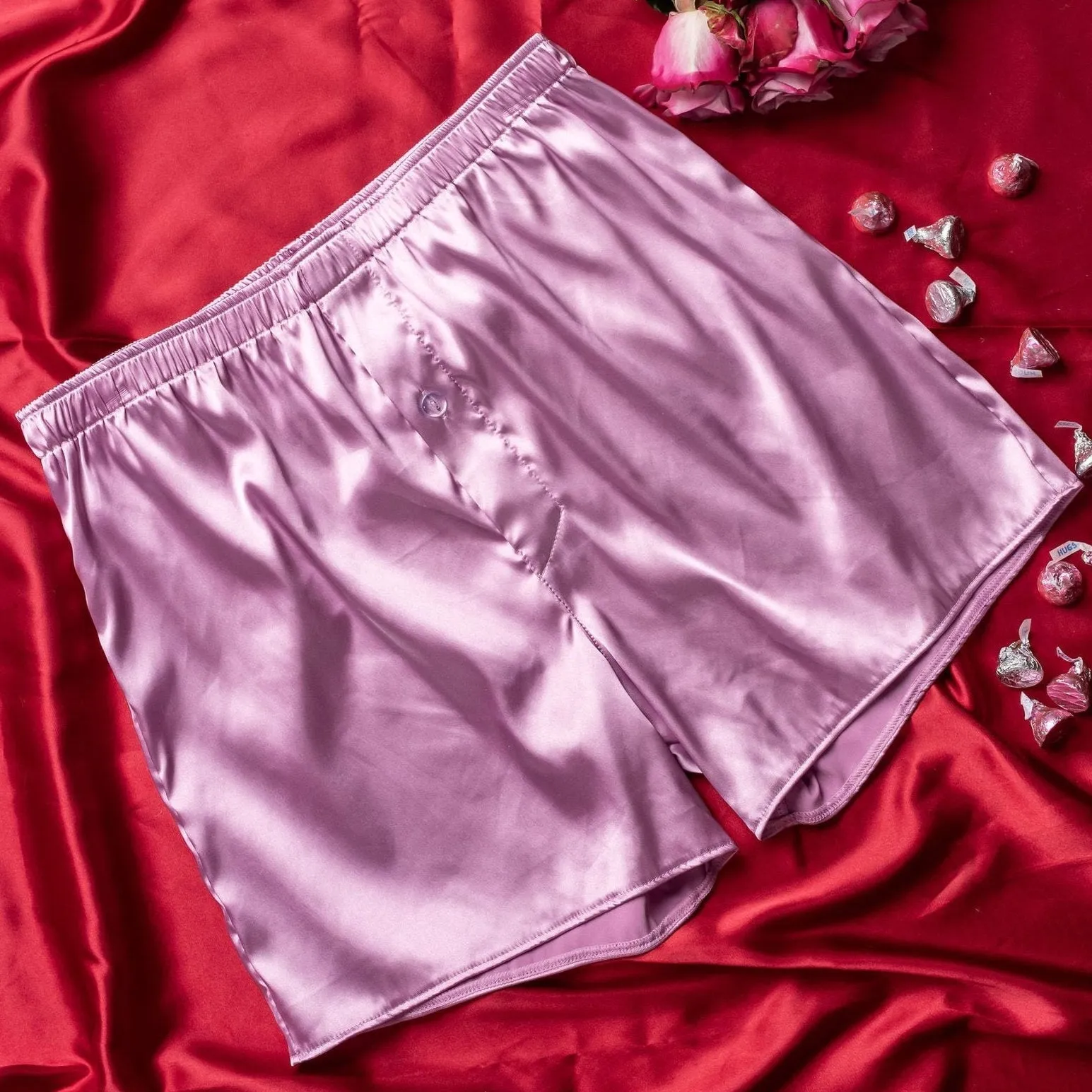 Men's Satin Boxer - Lilac