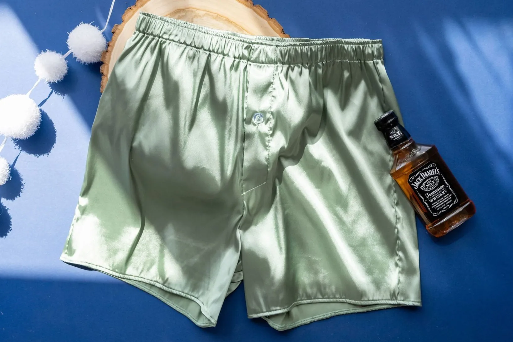 Men's Satin Boxer - Misty Jade