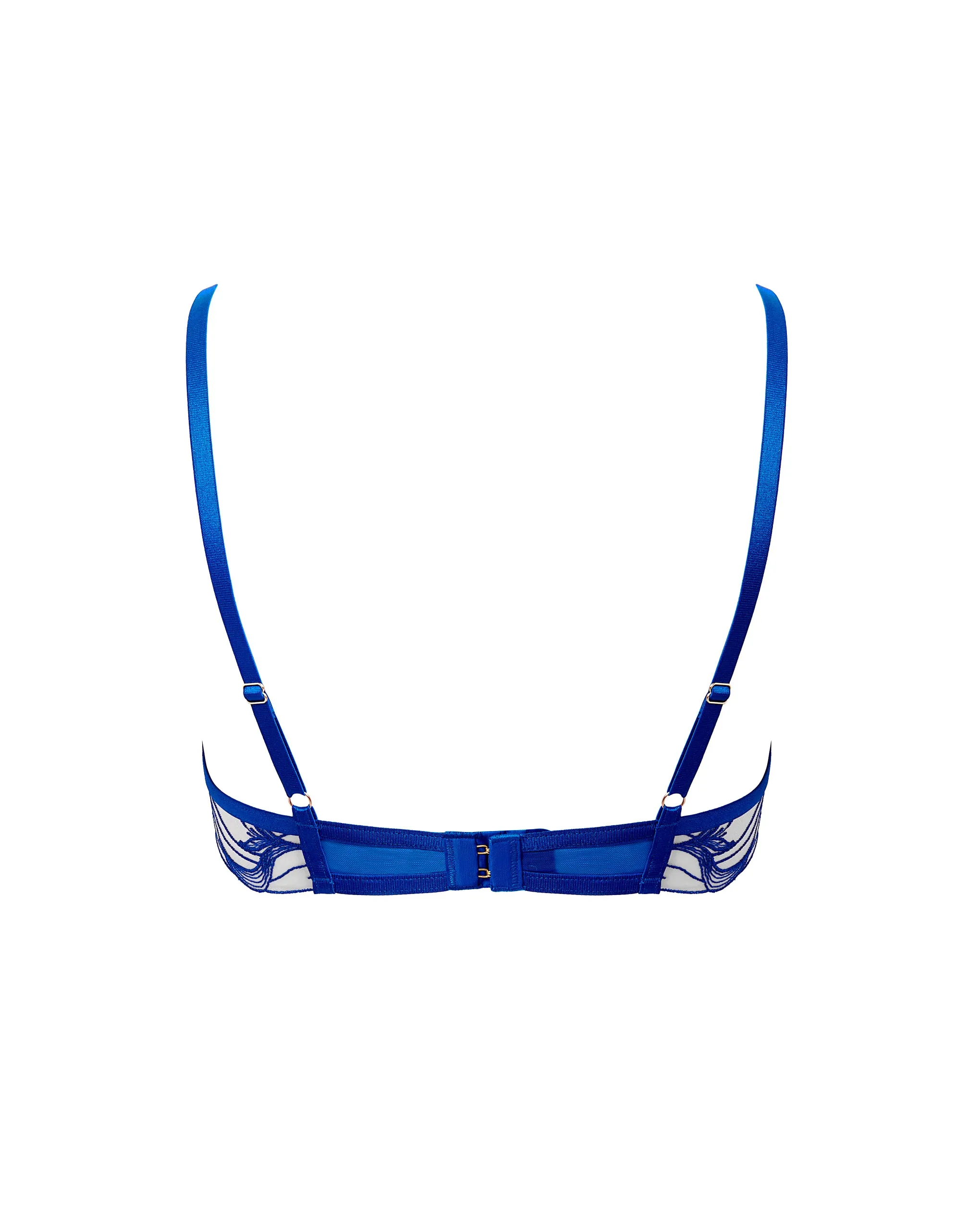 Monique Floral Embroidered Bra Blue