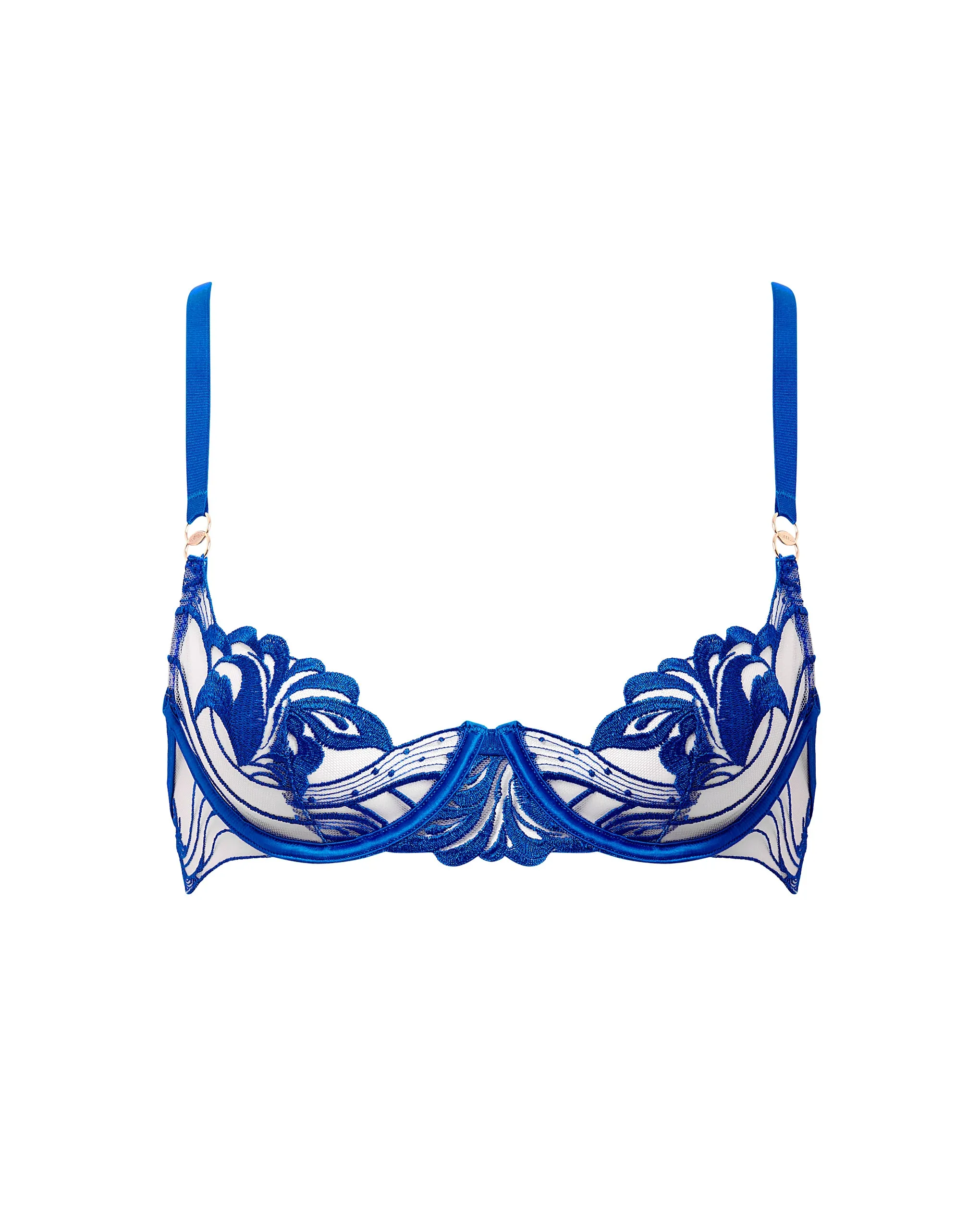Monique Floral Embroidered Bra Blue