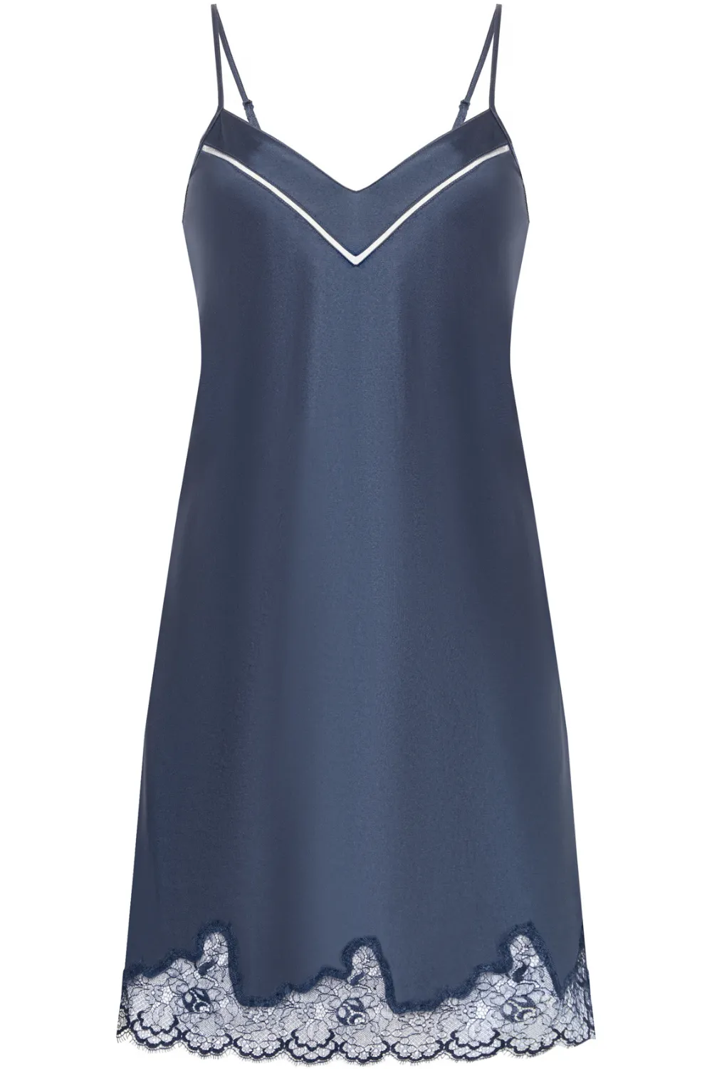 Nocturne Silk Nightdress Cinder Blue. Size 4 (UK 14-16)