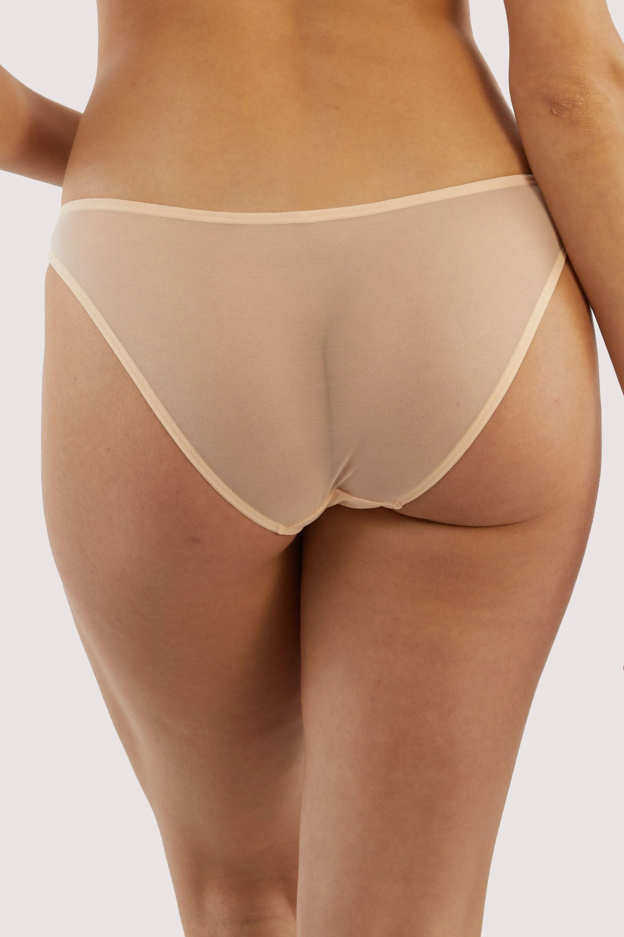 Nola Toffee Diamante Studded High Leg Brief