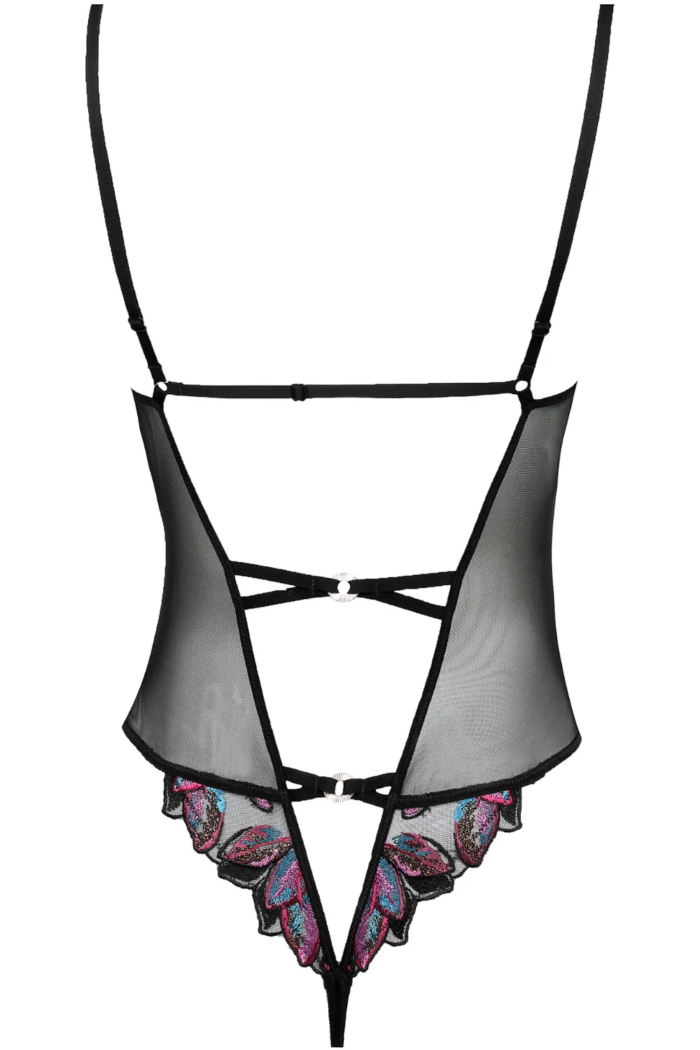 Oiseau de Paradis Thong Bodysuit in Black