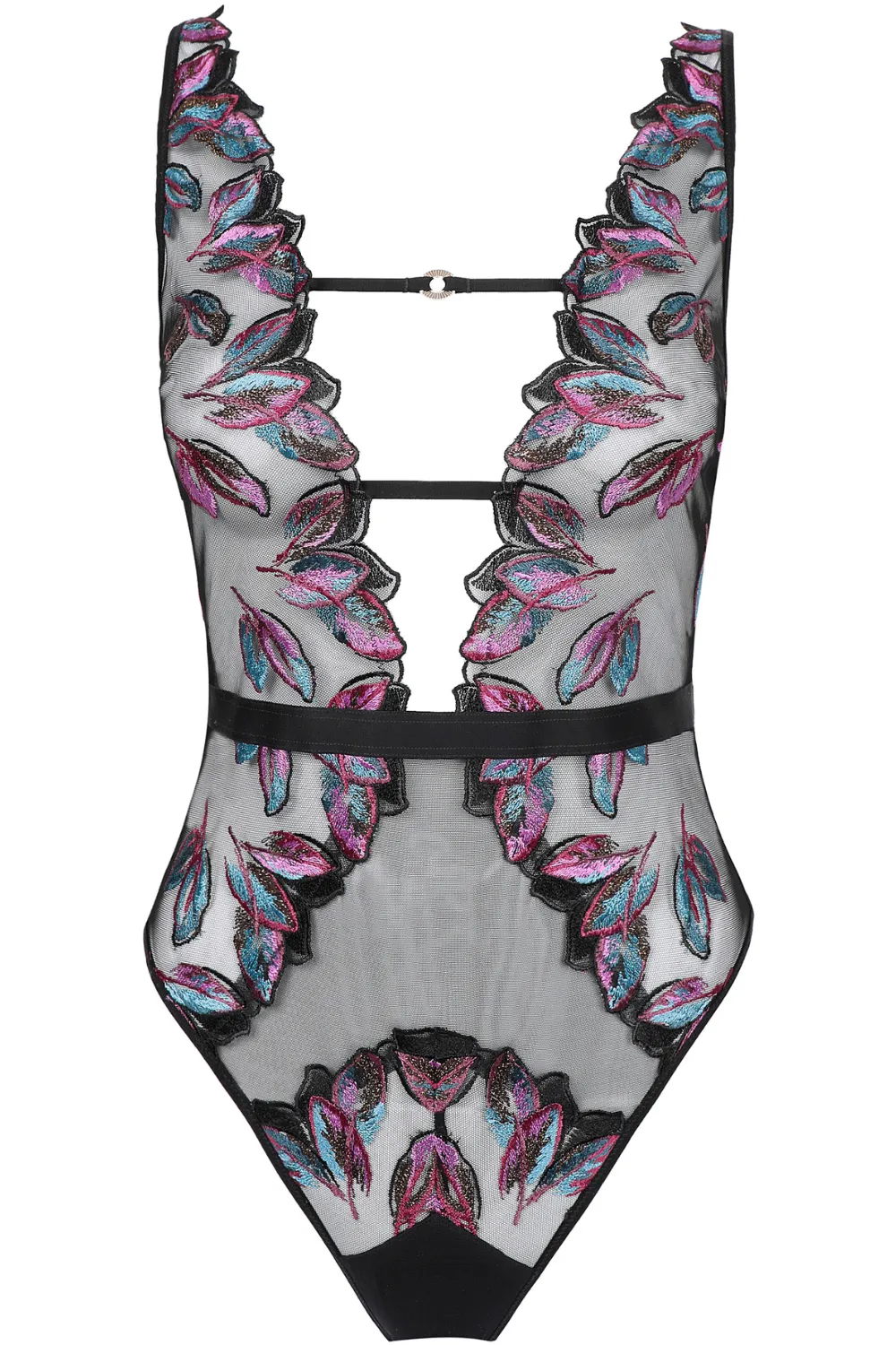 Oiseau de Paradis Thong Bodysuit in Black